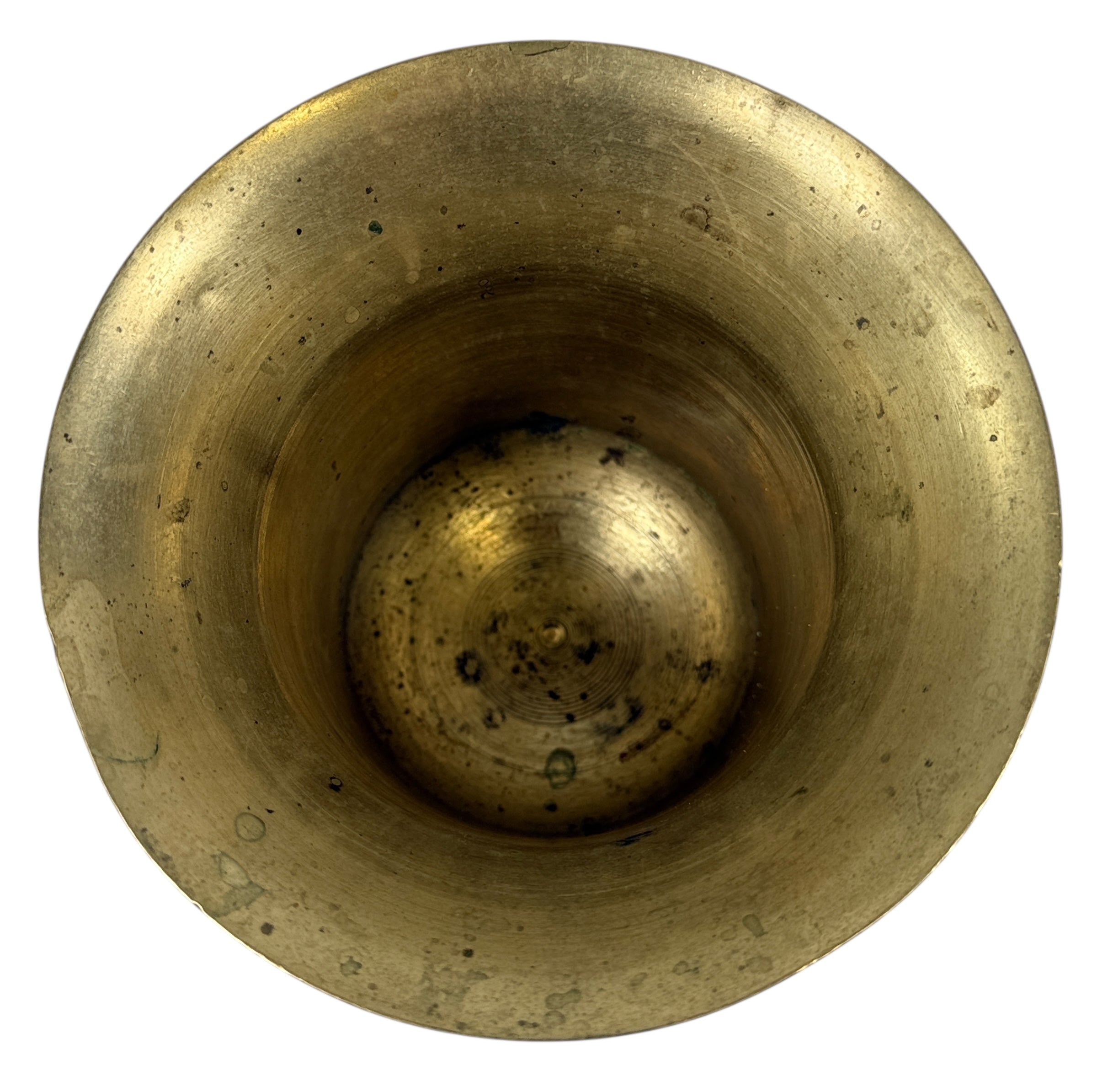 Vintage Solid Brass Apothecary Mortar – Turned Design, Early 20th Century