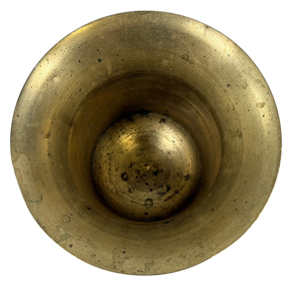 Vintage Solid Brass Apothecary Mortar – Turned Design, Early 20th Century
