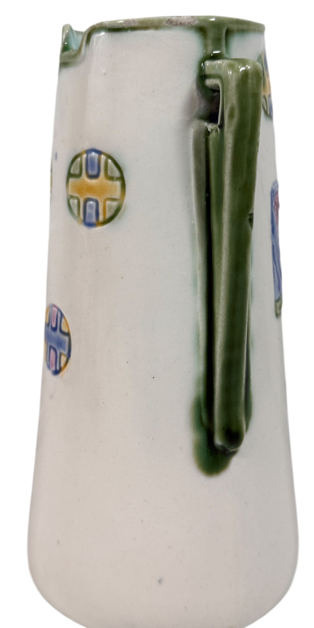 European Art Nouveau Ceramic Vase – Model 41243 – Raised Medallion & Berry Motif
