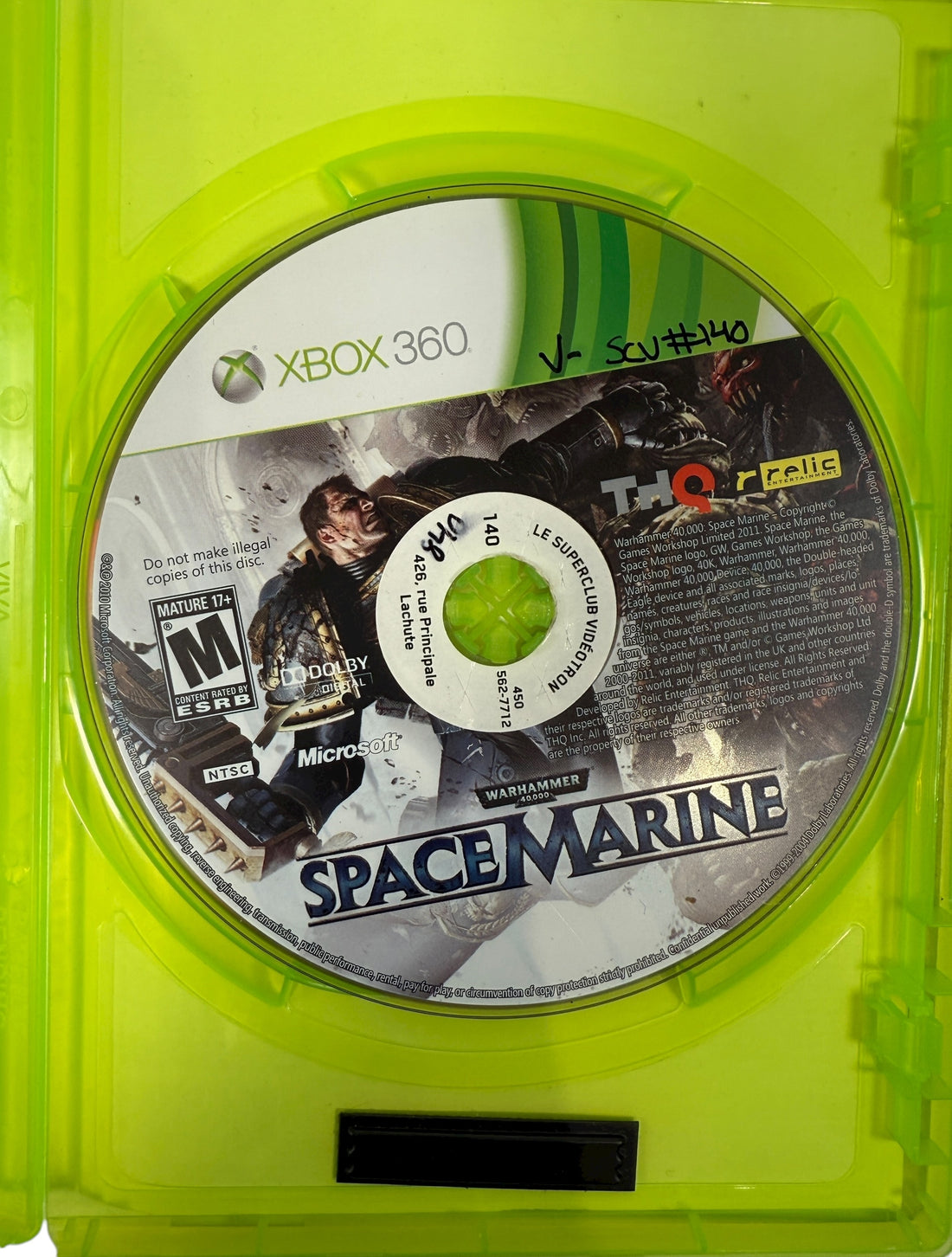 Warhammer 40000 Space Marine – Xbox 360 Complet