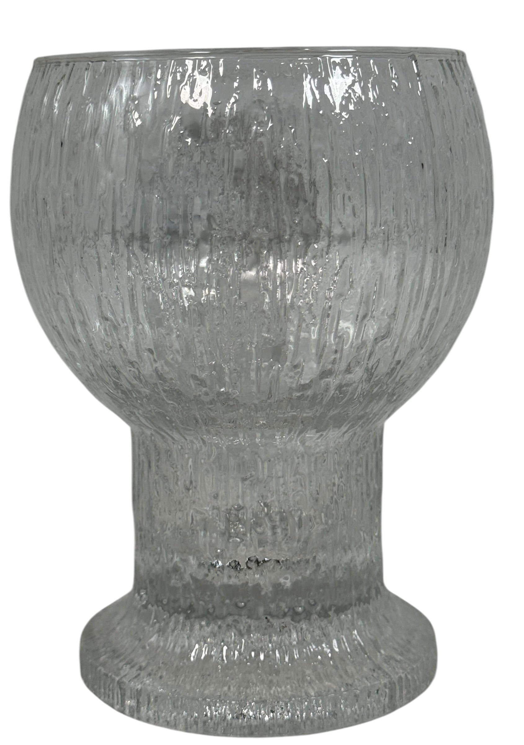 Vintage Iittala Ultima Thule footed glasses set of 8. Finnish design by Tapio Wirkkala. Iconic ice-melt texture. Excellent condition. Fast shipping from Canada.