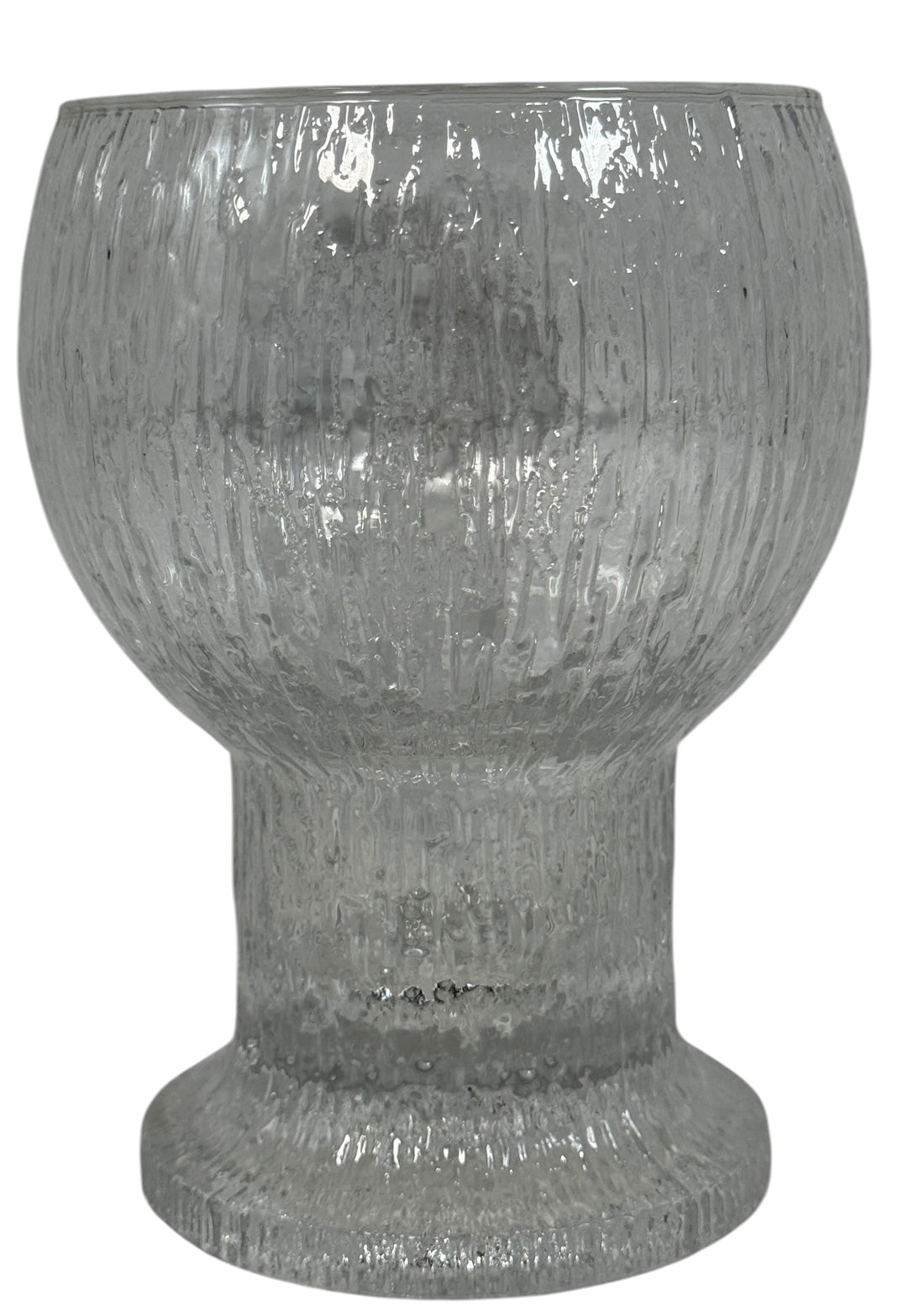 Vintage Iittala Ultima Thule footed glasses set of 8. Finnish design by Tapio Wirkkala. Iconic ice-melt texture. Excellent condition. Fast shipping from Canada.