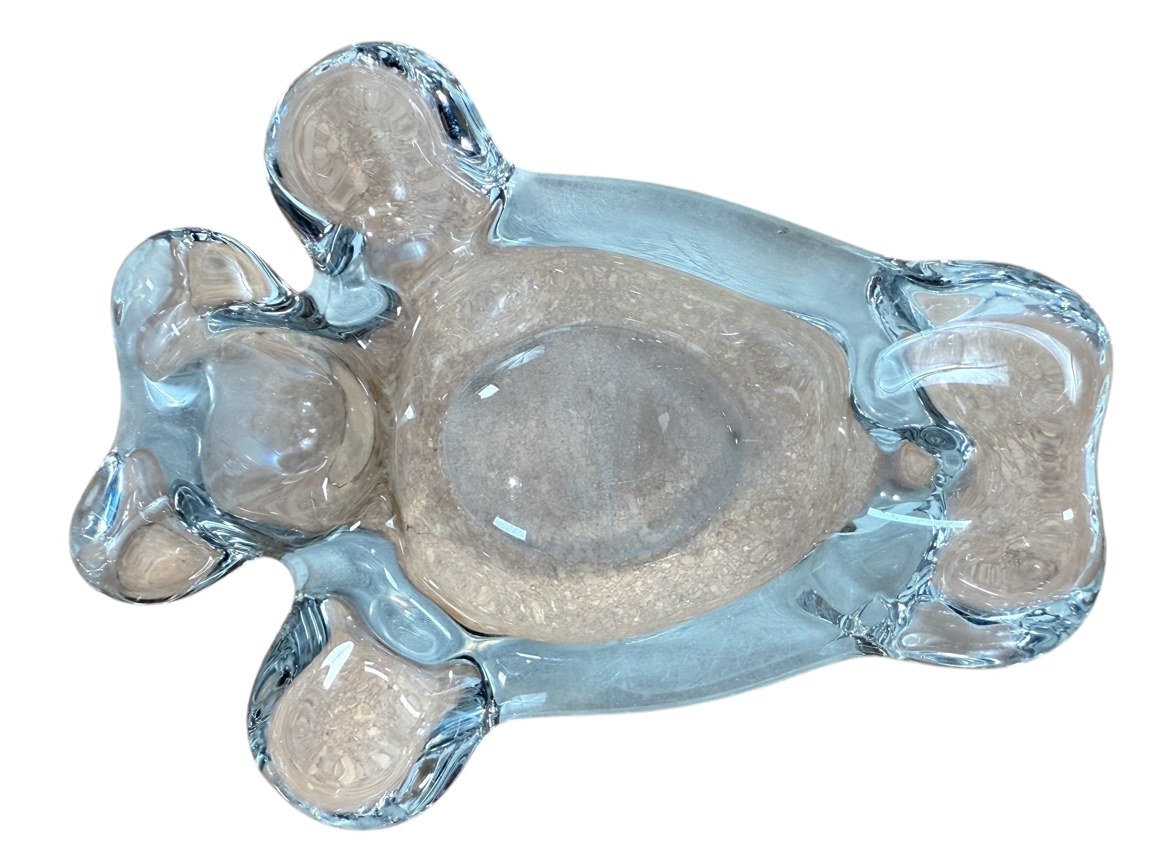 Vannes-le-Châtel Crystal Bear Bowl – Heavy French Sculpted Glass