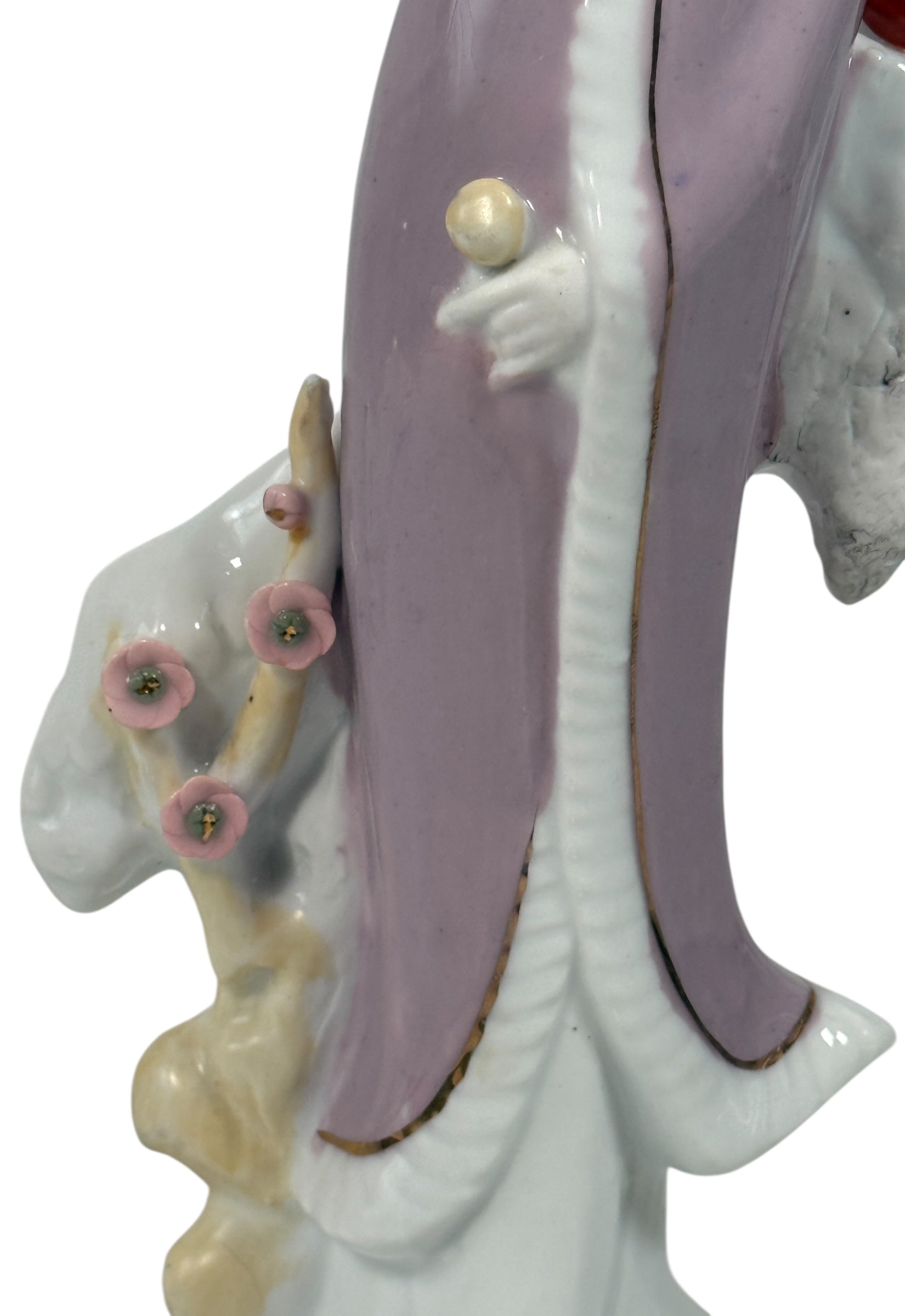 Vintage Chinese Export Guanyin Porcelain Figurine – Pastel Lavender Robe
