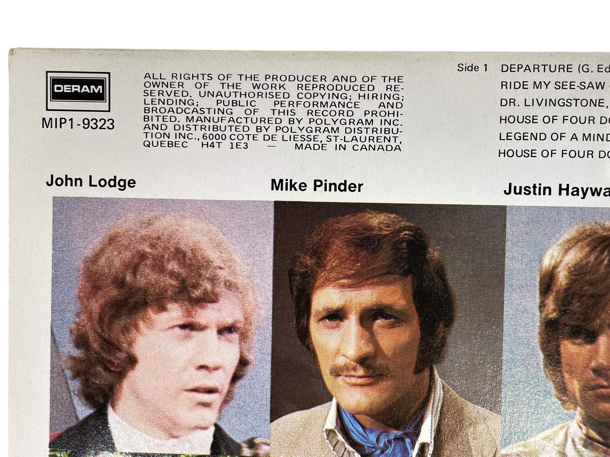 The Moody Blues – À la recherche de l'accord perdu (Pressage canadien 1968, Deram MIP-1-9323,