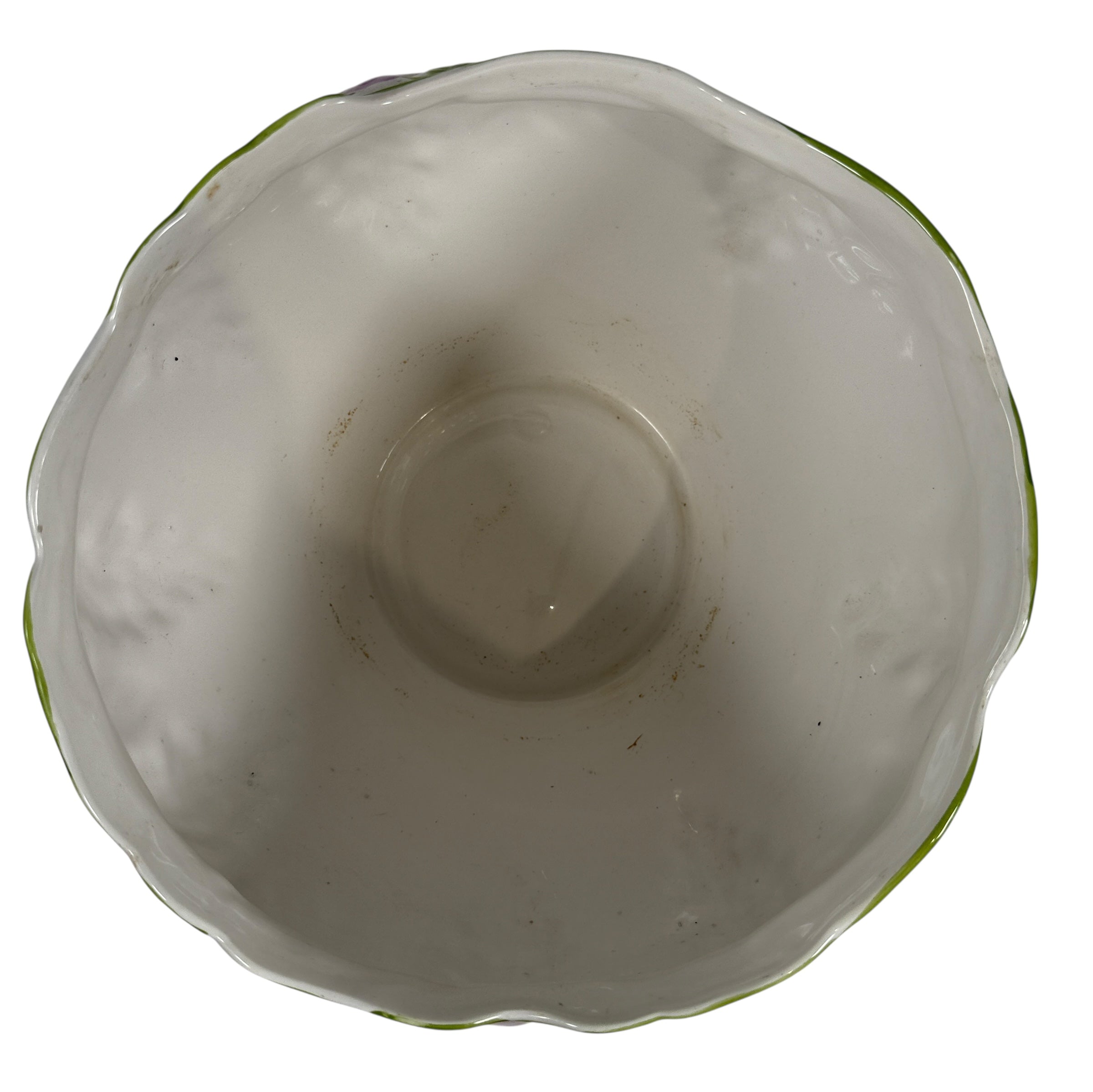 Pot de fleurs en céramique peintes à la main avec motif floral en relief