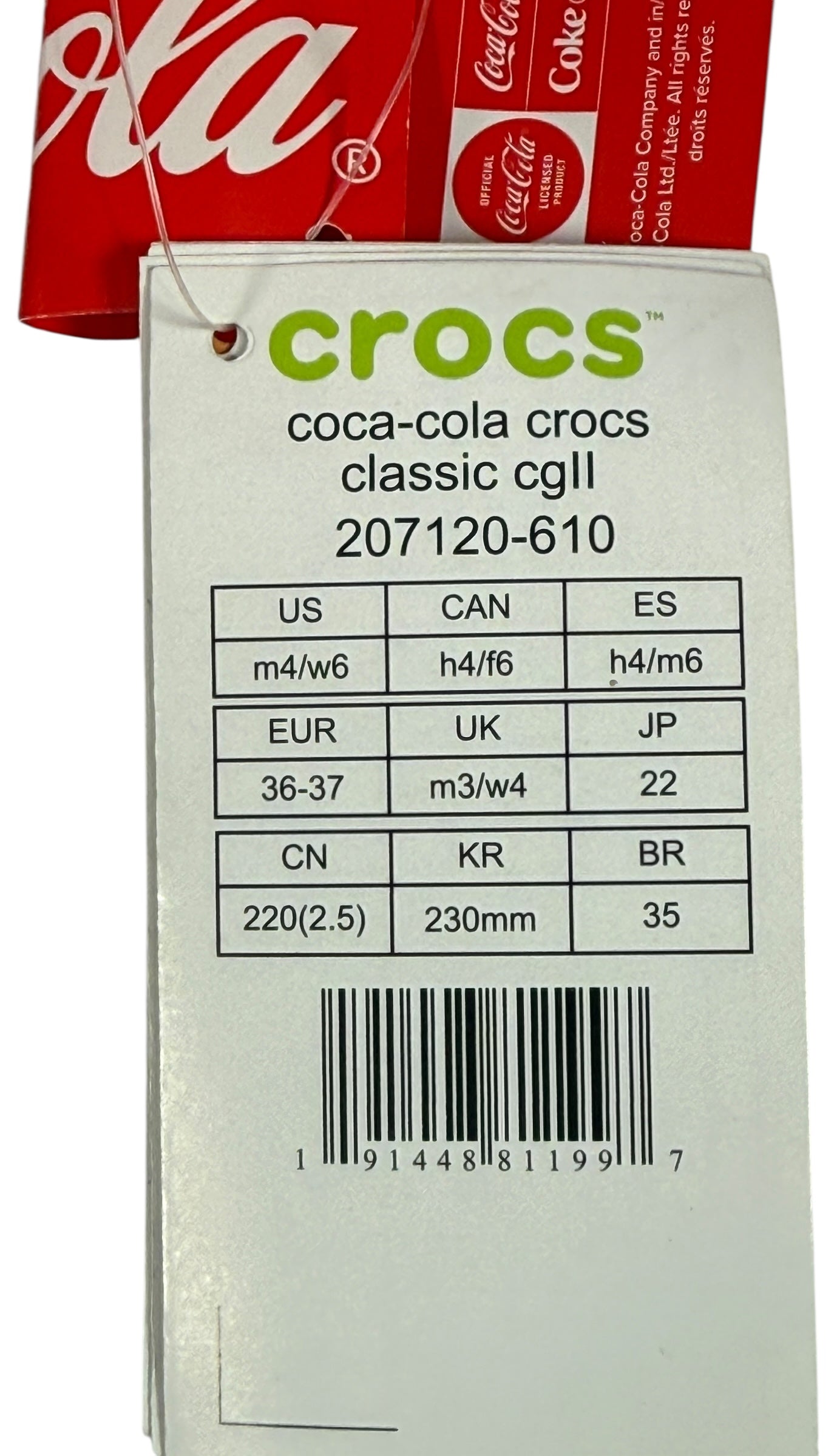 Coca-Cola × Crocs Classic Clogs – Limited Edition – Unisex Sizing
