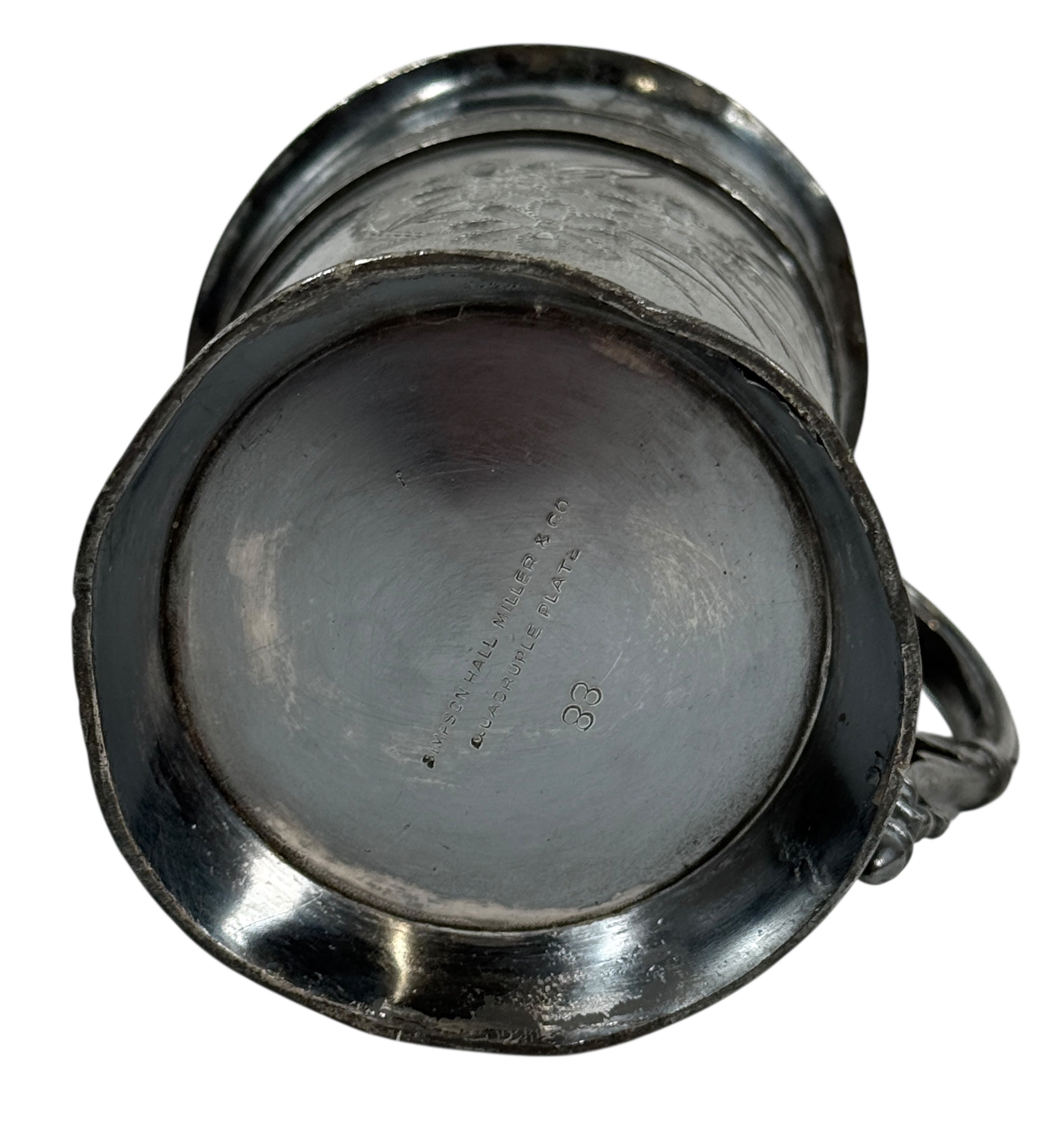 Victorian Quadruple Silverplate Mug – Simpson Hall Miller & Co. – Ornate Floral Design (c.1870–1895)