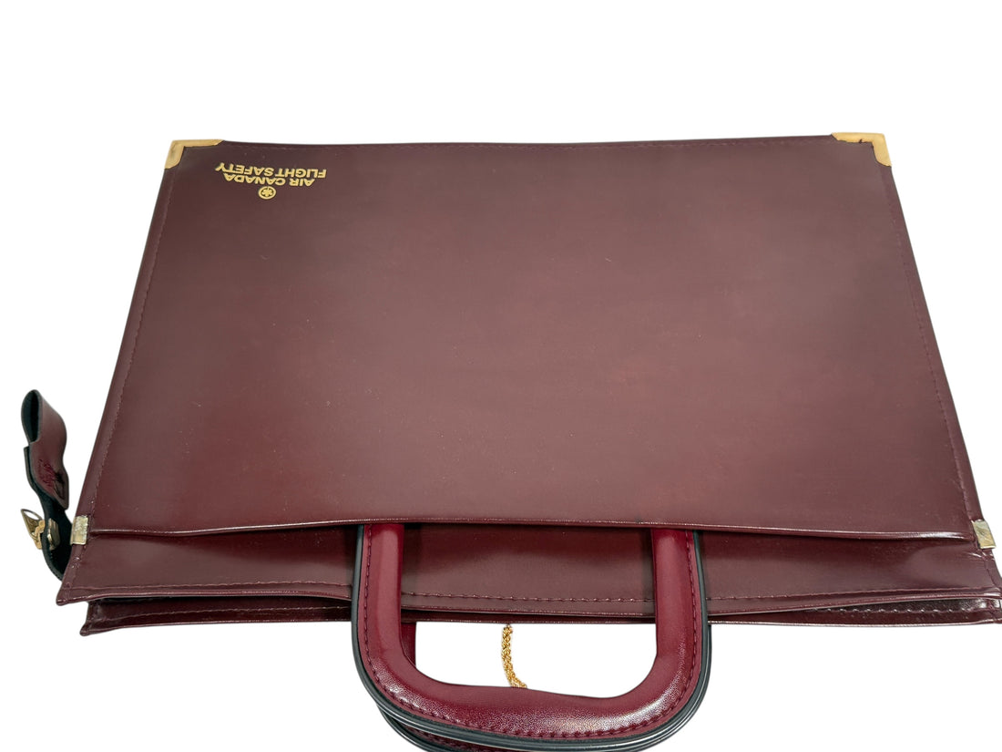 Vintage Air Canada Flight Safety Vinyl Document Bag – Burgundy