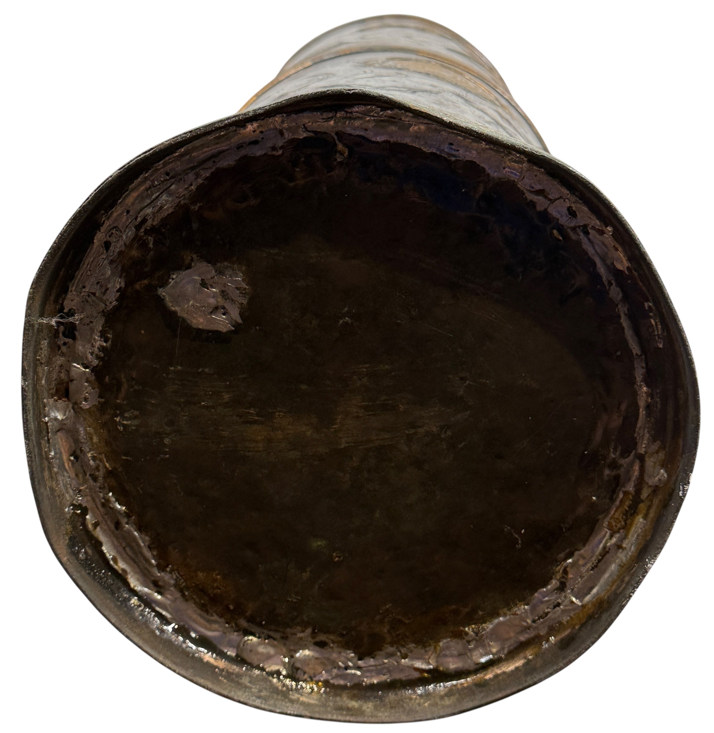 Porte-parapluie dragon chinois en bronze du milieu du siècle – Relief doré