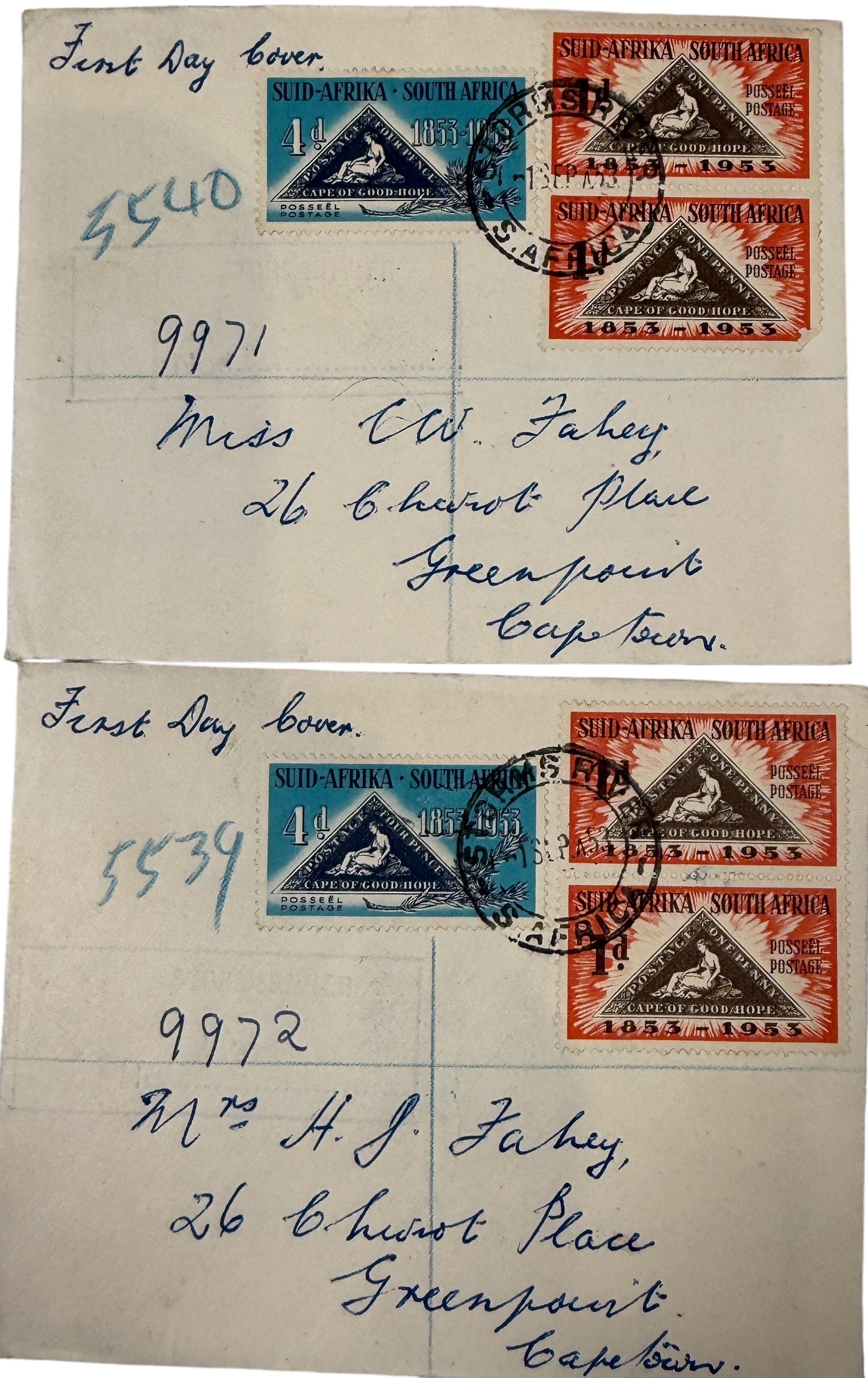 South Africa First Day Covers Lot – 1947–1955 Historical Set
