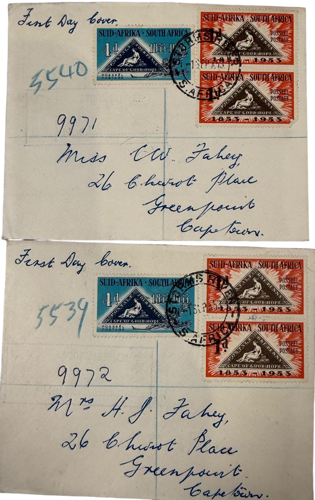 South Africa First Day Covers Lot – 1947–1955 Historical Set