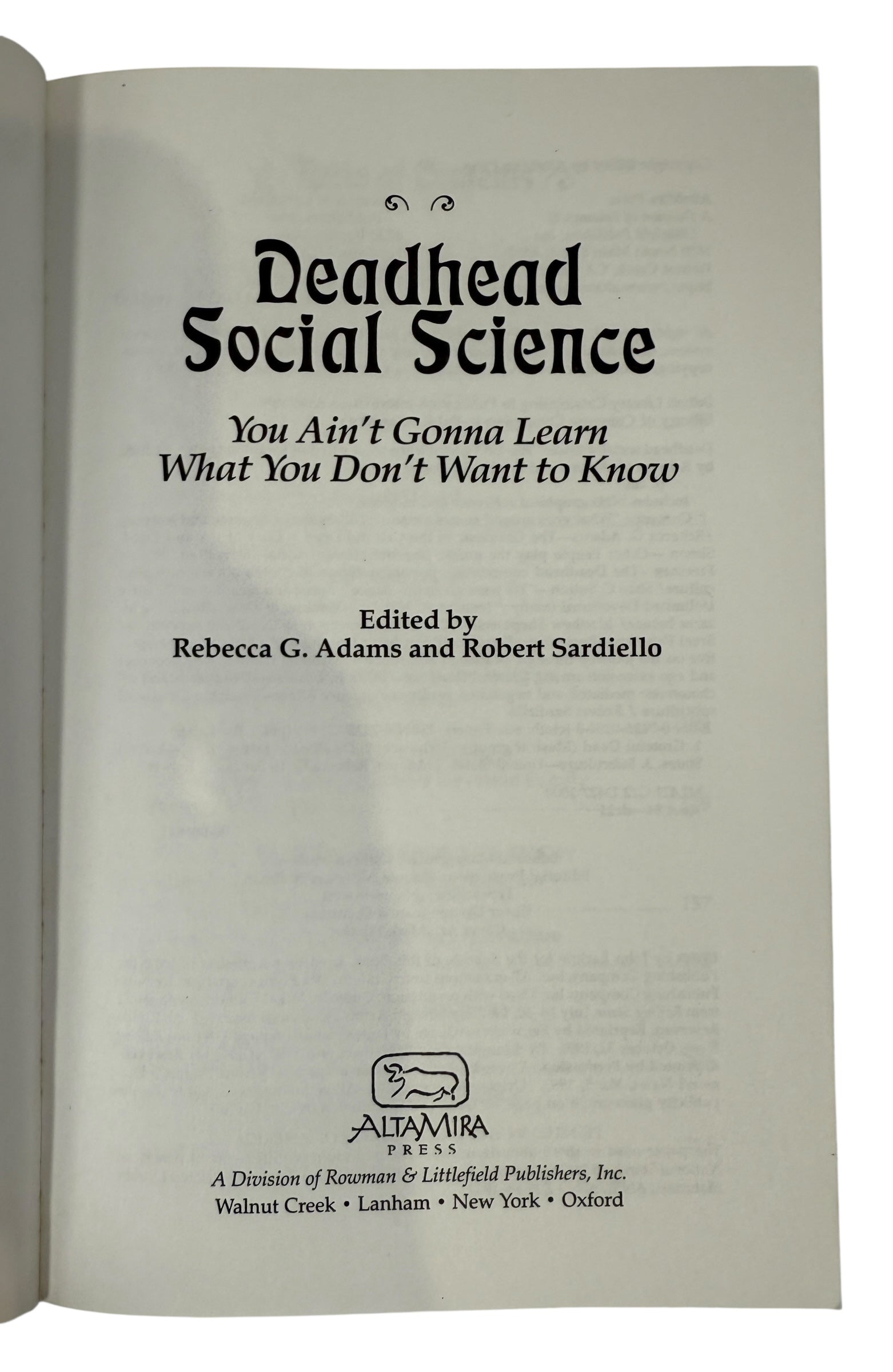 Deadhead Social Science – Adams & Sardiello (2000)