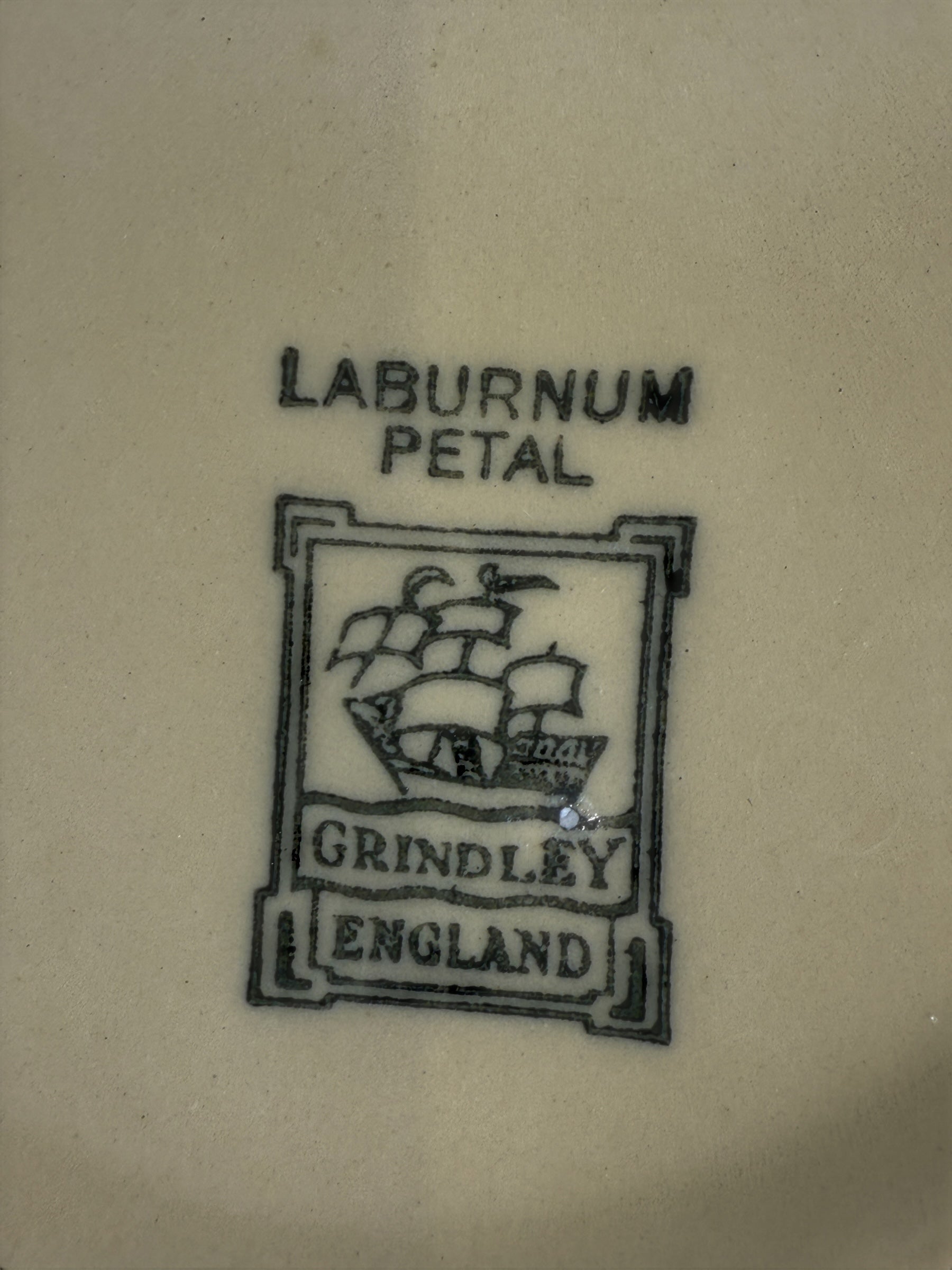 Vintage Grindley England “Laburnum Petal” Yellow Ceramic Set – Teapot, Creamer, Sugar, Covered Vegetable Bowl & Butter Dish