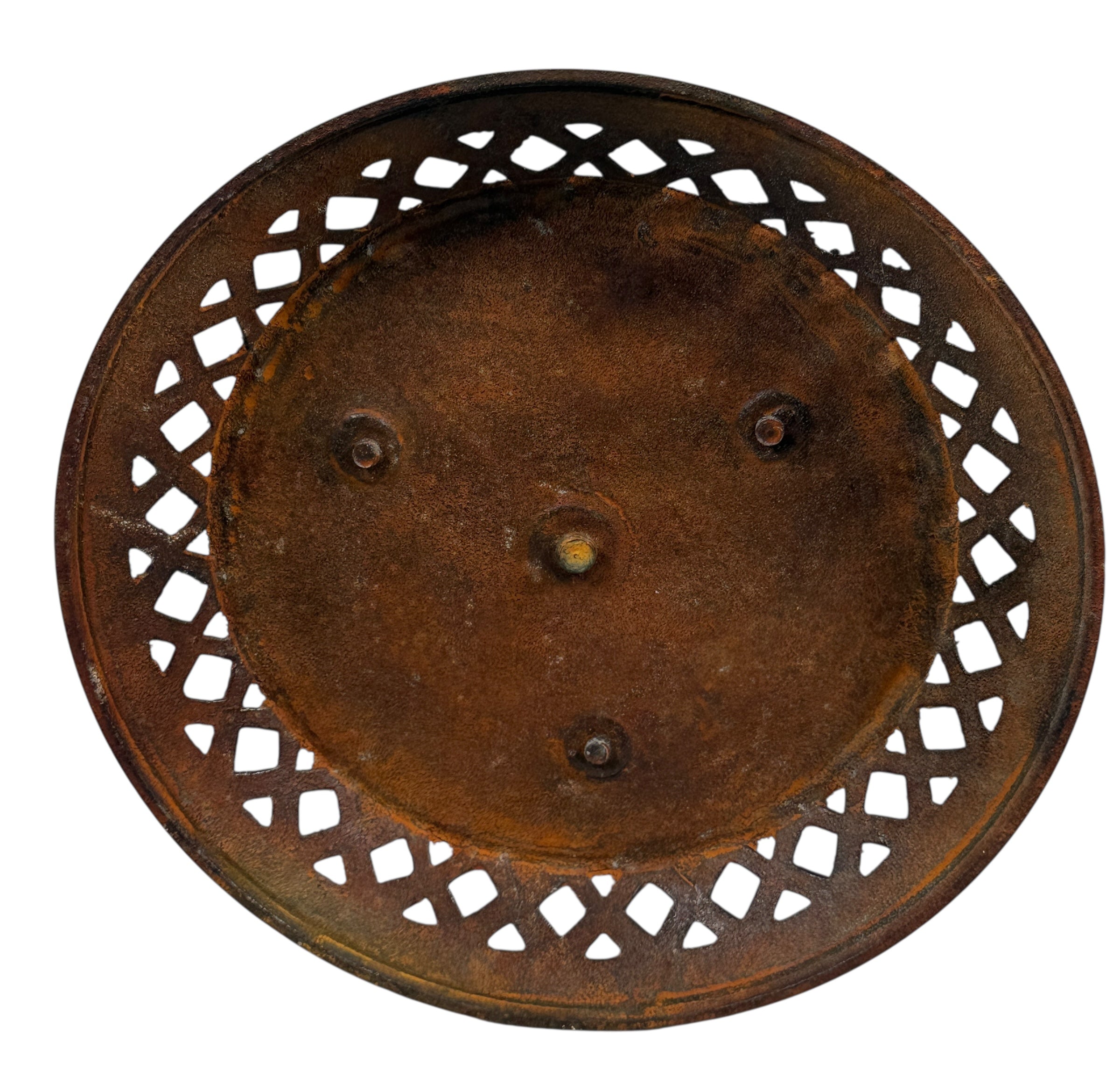 Support à fumeur antique en fonte victorienne avec bougeoirs – Base en treillis, fin du XIXe siècle.