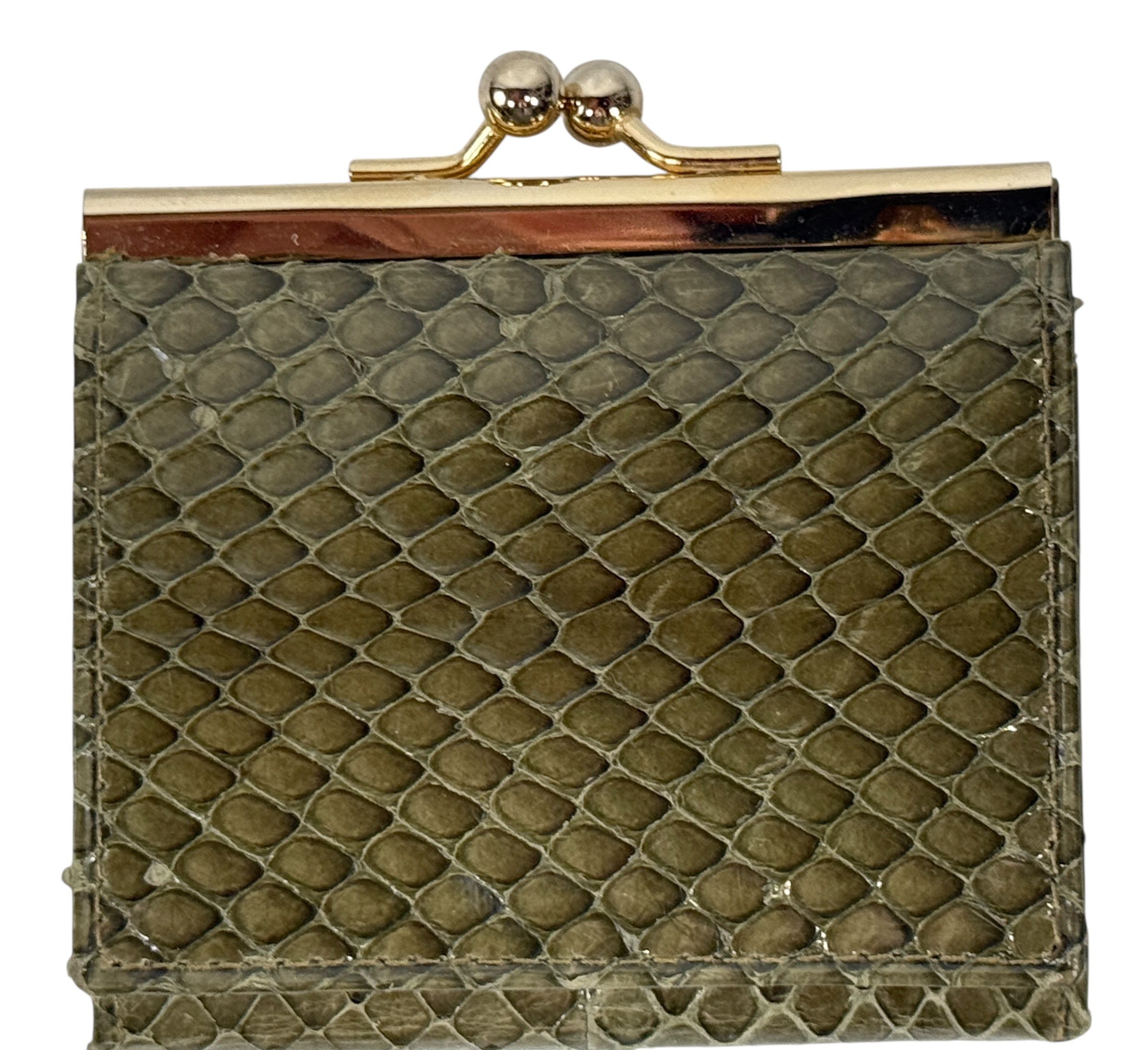 Vintage Holt Renfrew Green Snakeskin Coin Purse & Wallet – Made in Spain