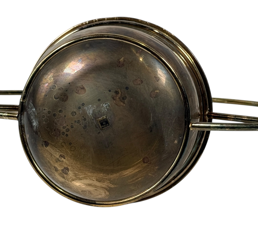 Vintage Mid-Century Brass Ring Planter – Made in India