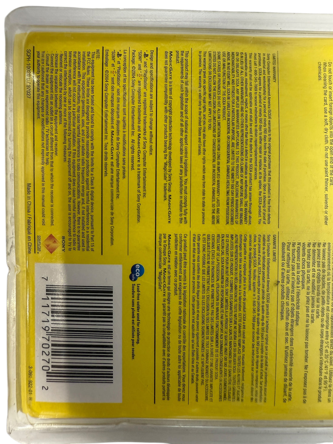 Carte mémoire Sony PS2 8 Mo – Scellée OEM Noire (SCPH-10020 U)