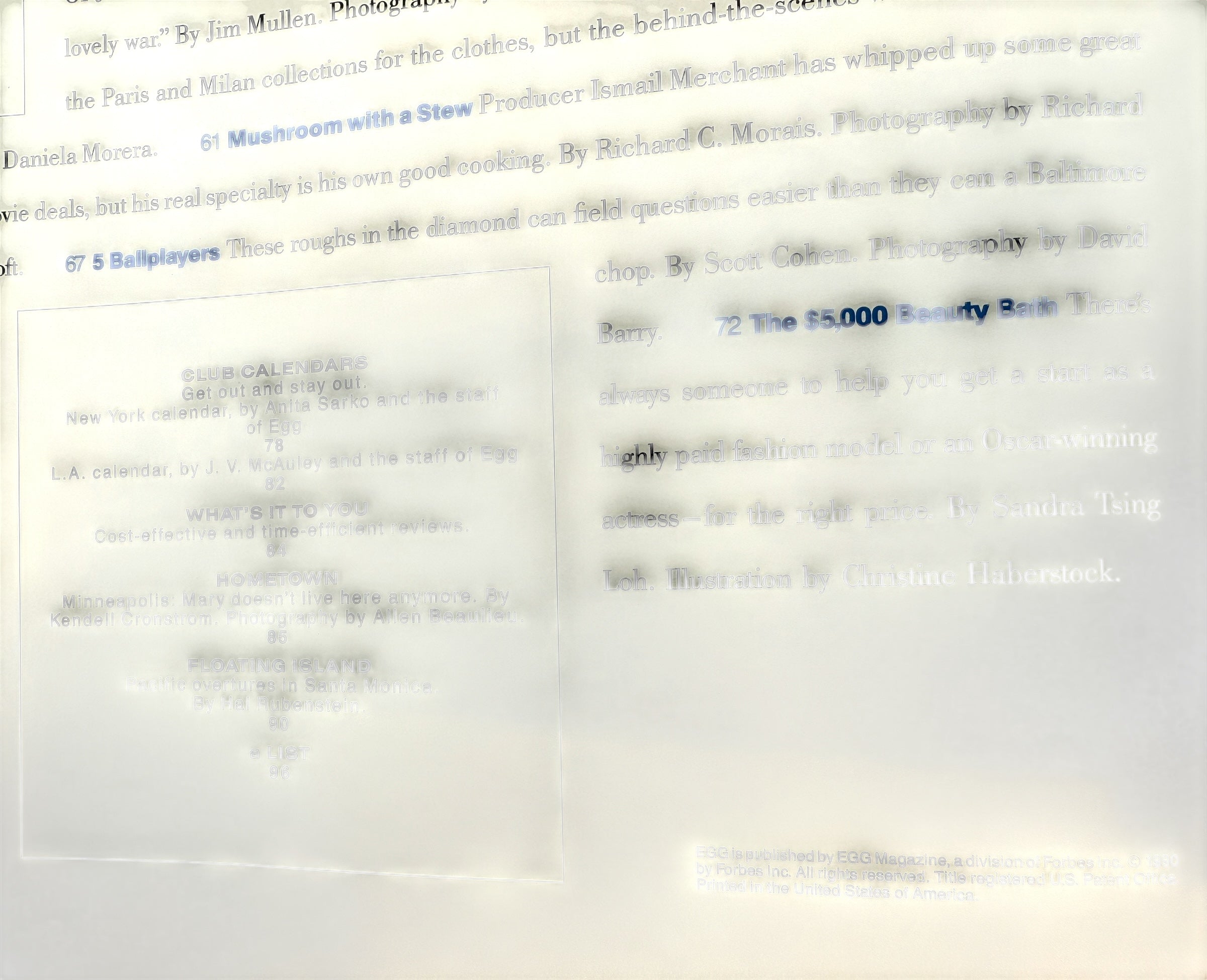 Magazine Egg, août 1990 : Liam Neeson – « Restez affamés »