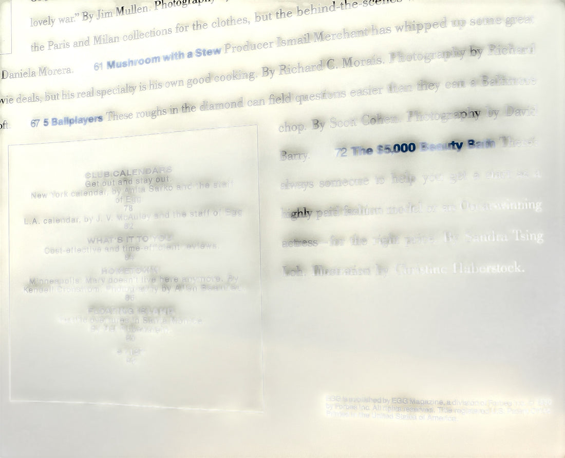 Magazine Egg, août 1990 : Liam Neeson – « Restez affamés »