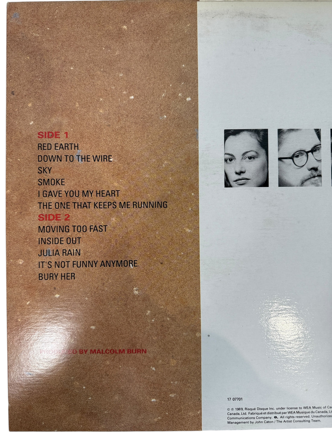 Crash Vegas – Red Earth LP (1989, Risqué Disque Canada), VG+/NM