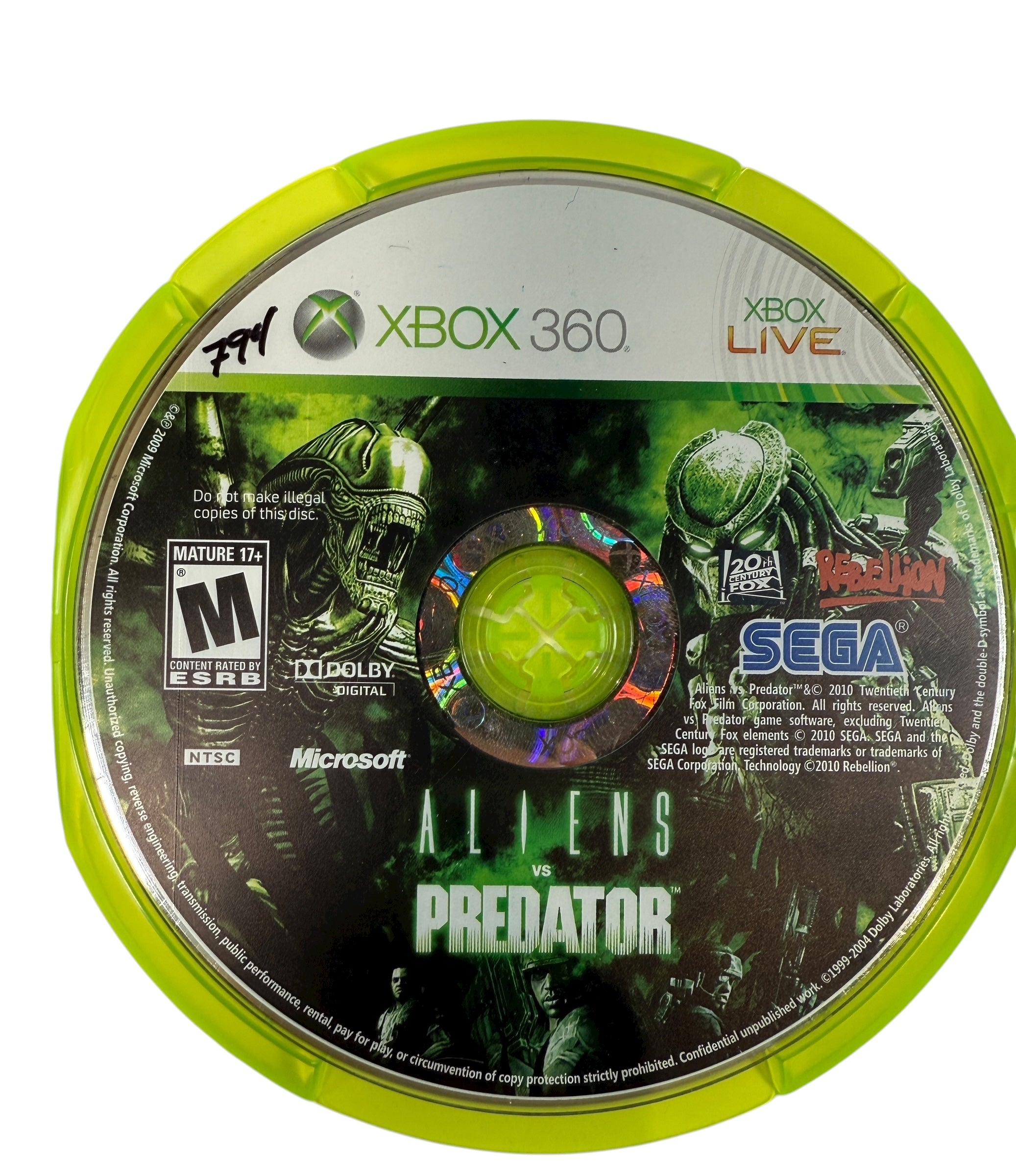 Aliens vs Predator Xbox 360 Complet dans sa boîte