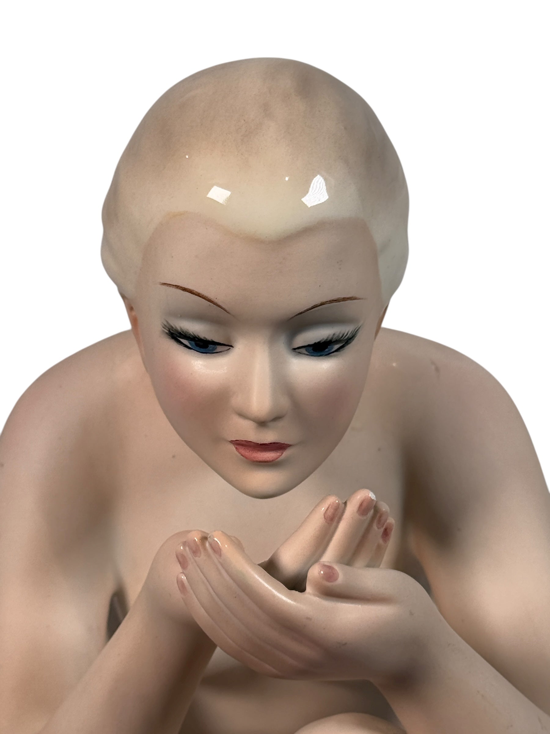 Herend Hungary Porcelain Figurine – Model 858 Kneeling Nude “Water Girl”