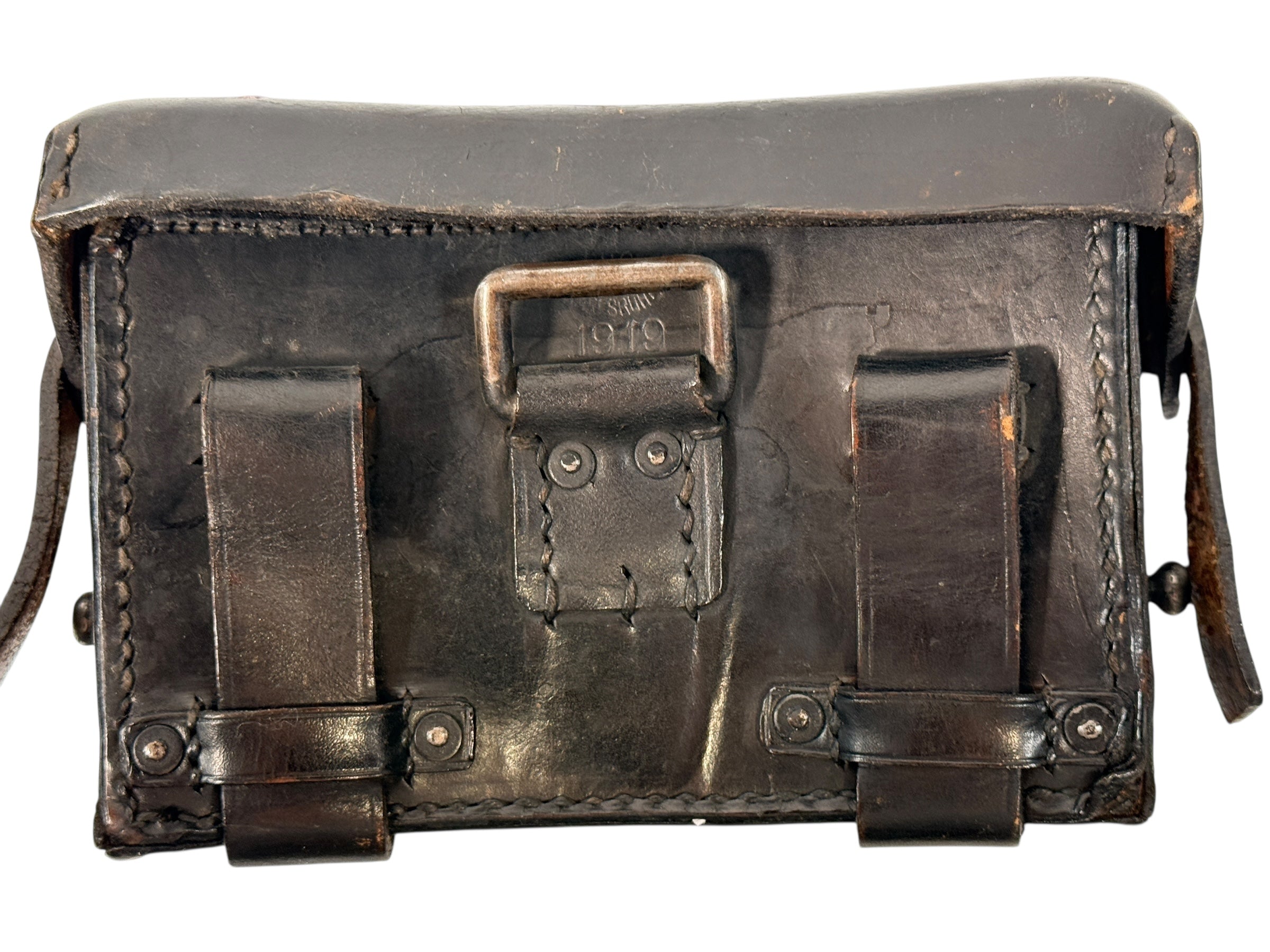 WWII German Leather Medical Pouch with Printed Contents Label