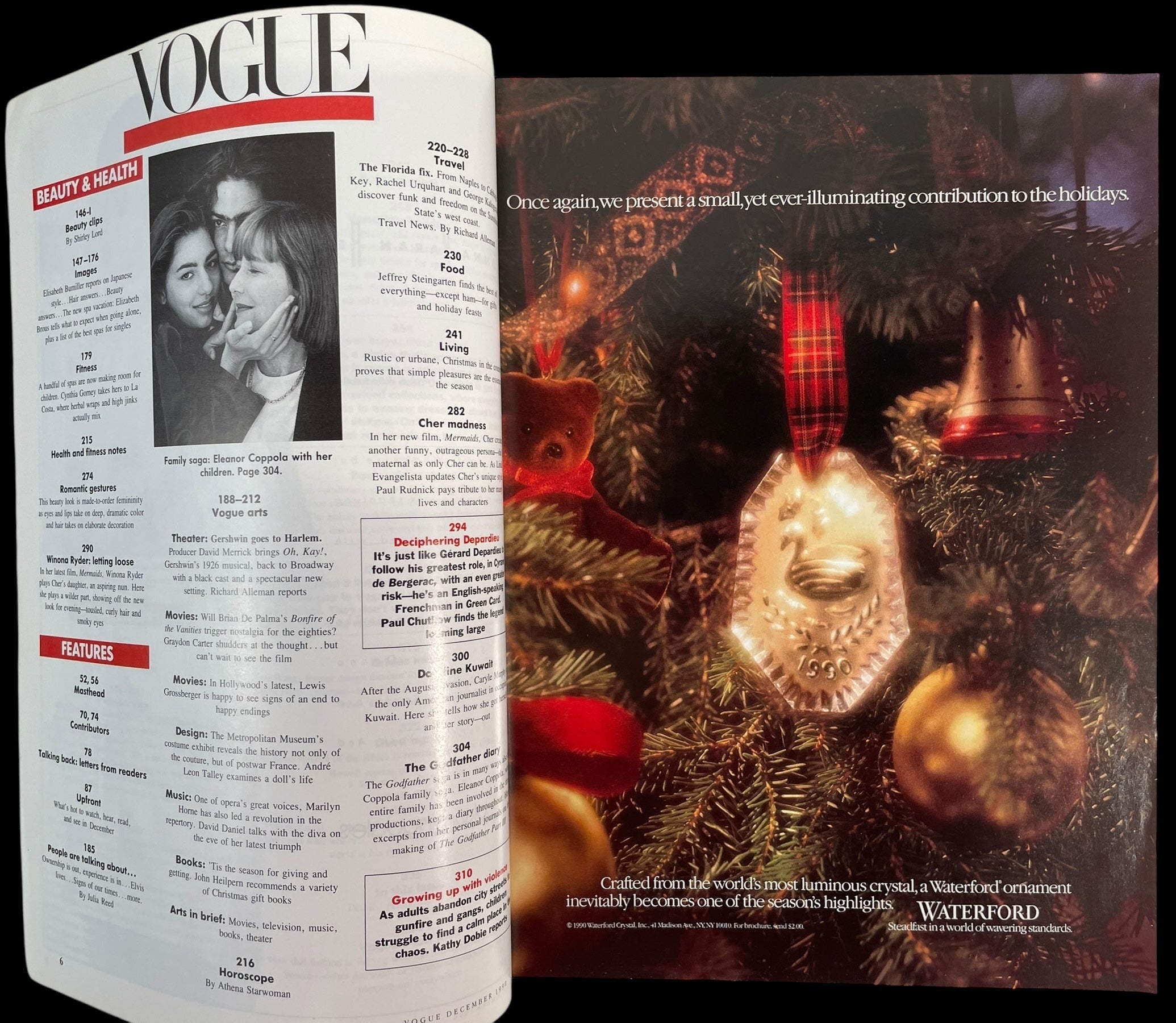 Vogue US December 1990 Original Vintage Fashion Magazine Elaine Irwin