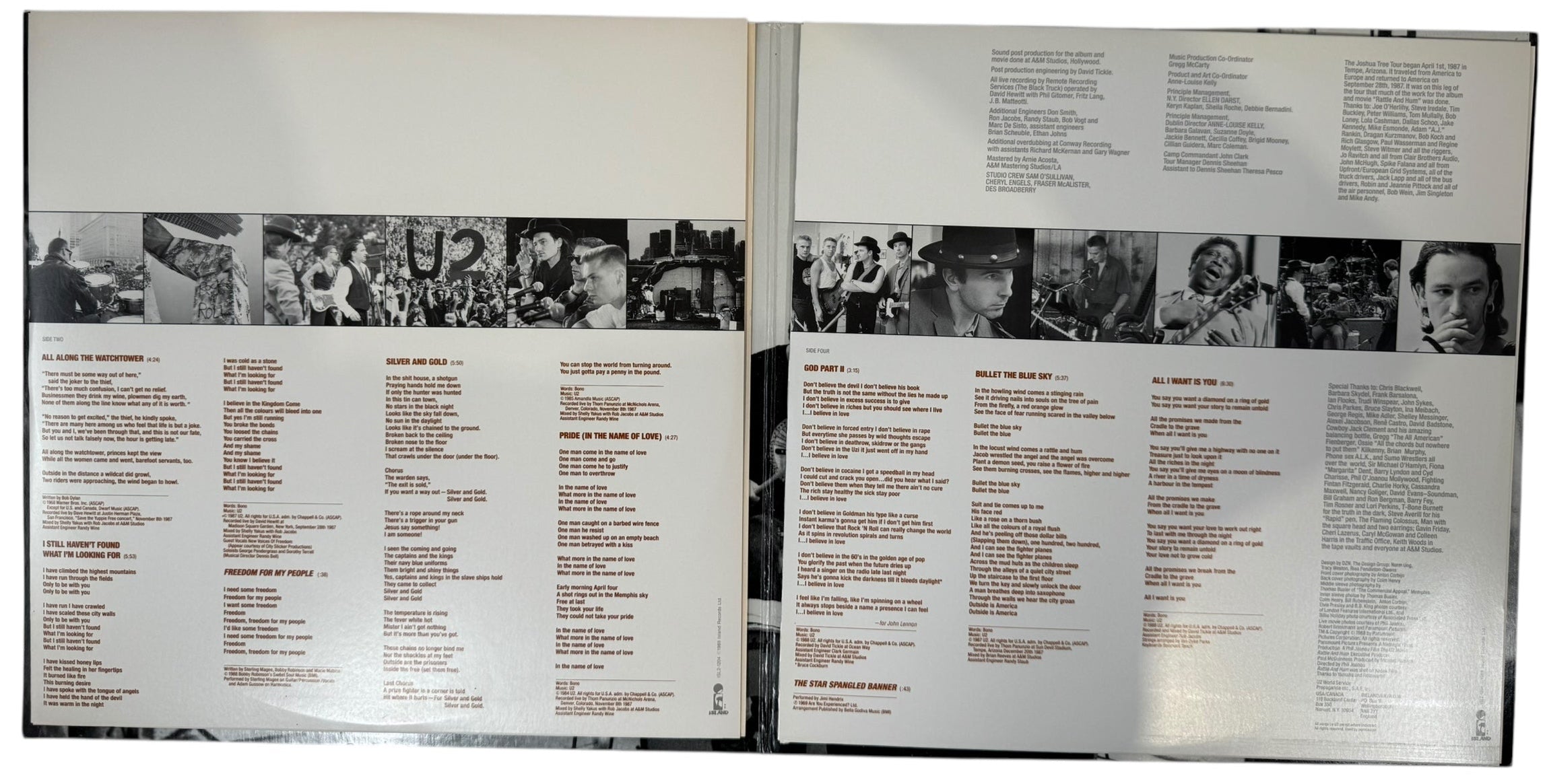 U2 – Rattle and Hum 2xLP (1988) – Island Records (ISL2-1204), Canadian Pressing