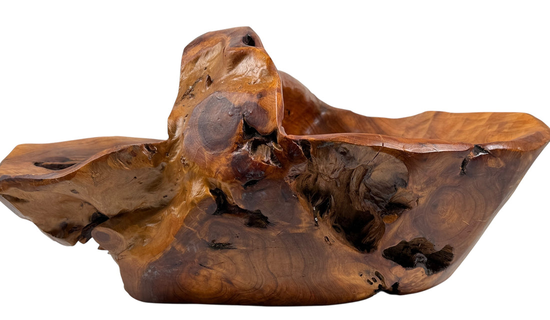 Oversized Olive Wood Root Bowl – Hand-Carved Decorative Centerpiece
