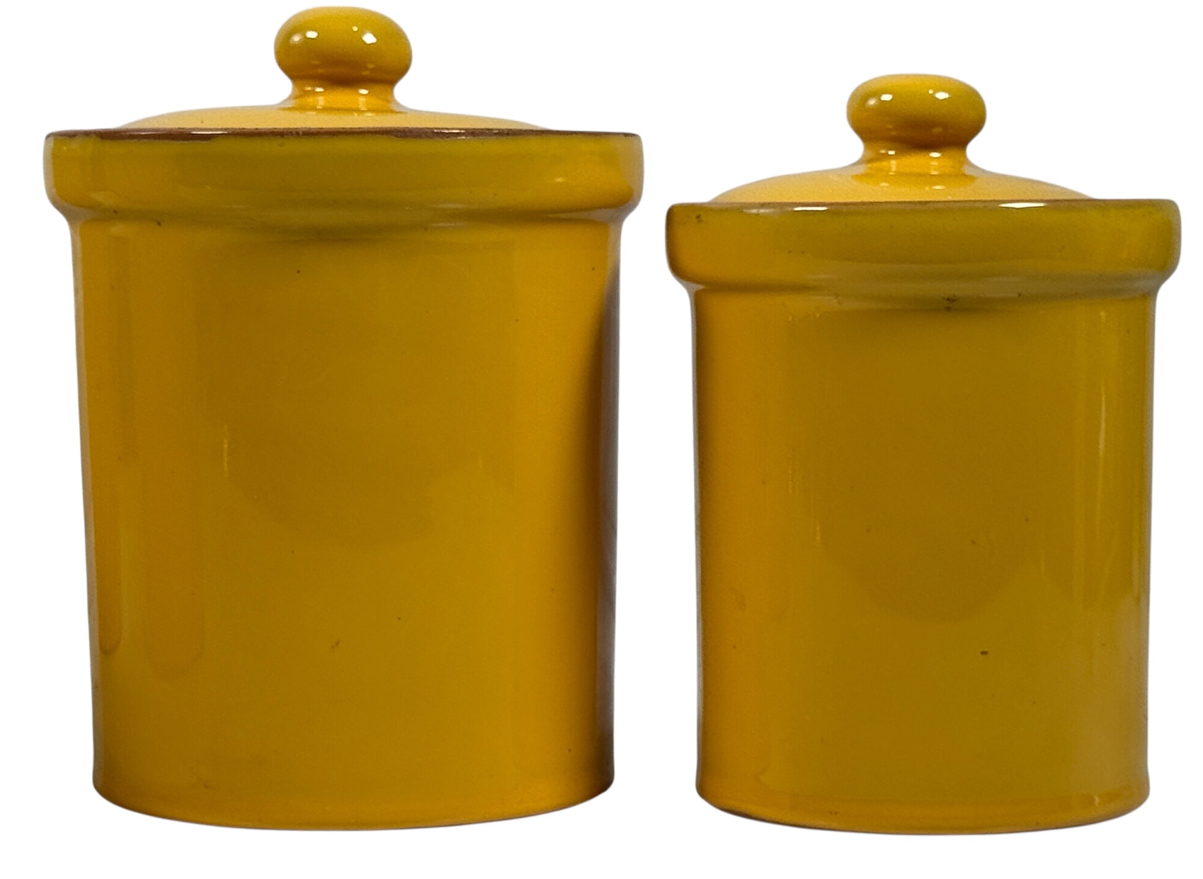Vintage Italian Ceramic Canister Set of 4 – Mustard Yellow – Mid-Century Kitchen Storage