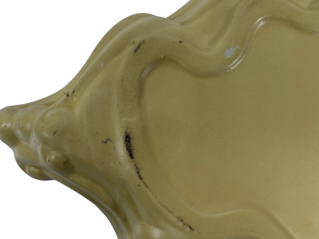 Jardinière en poterie Haeger du milieu du siècle – Bordure ondulée jaune 3343 USA