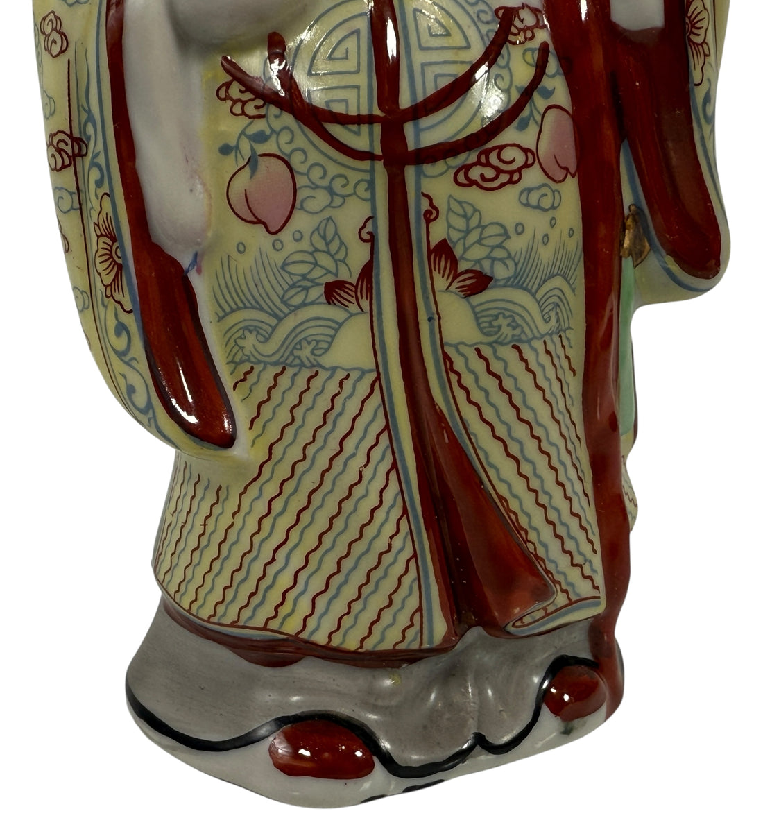 1940’s ANDREA BY SADEK Shou Xing Statue Chinese God of Longevity Peach & Staff