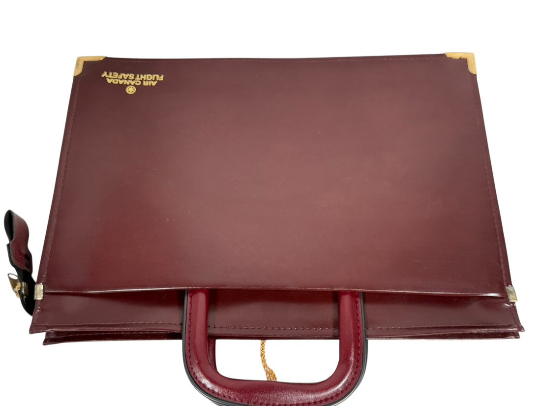Vintage Air Canada Flight Safety Vinyl Document Bag – Burgundy