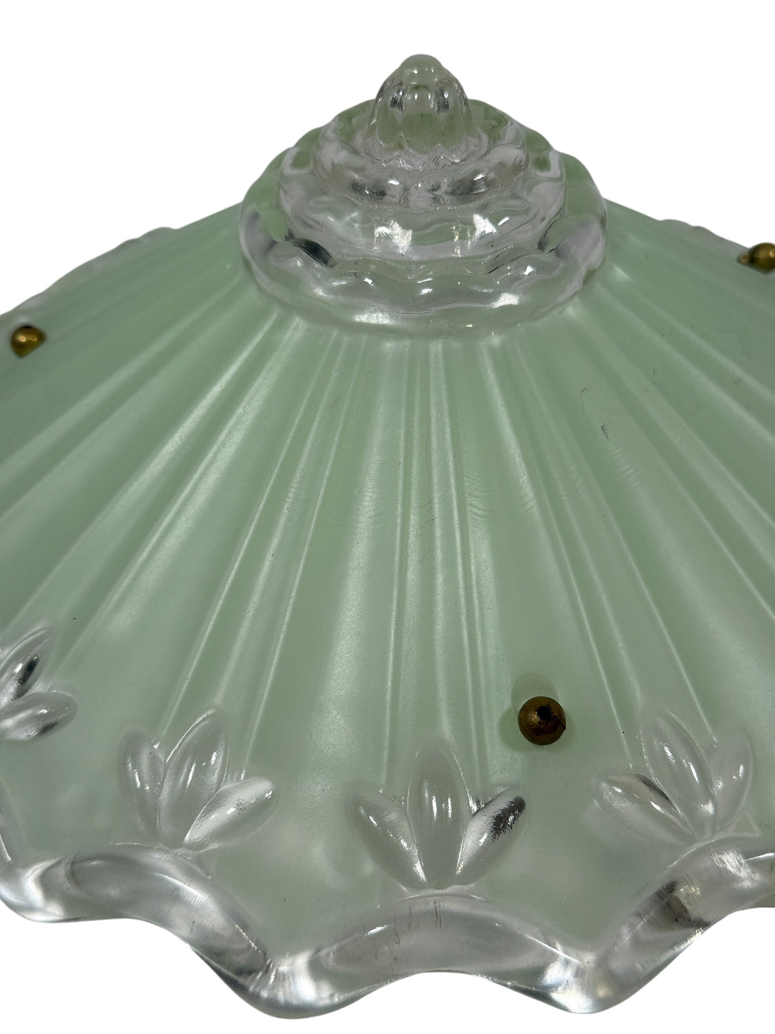 Mid-Century Frosted Glass Ceiling Light Shade – Scalloped Edge, Art Deco