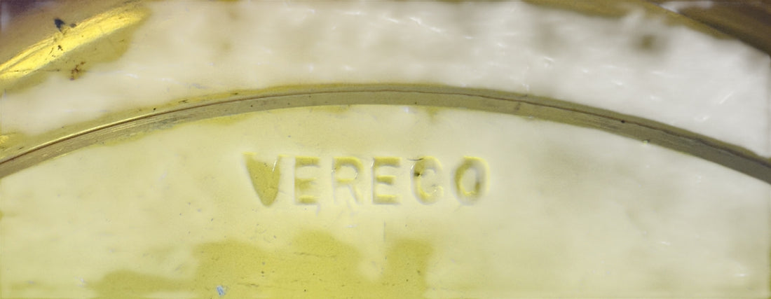 Vintage Vereco France Amber Glass Salad/Dessert Set – 1 Large + 6 Small Bowls, MCM