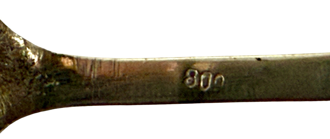 Pelle à pâtisserie percée en argent 800, style européen ancien, 47 g, motif floral rococo