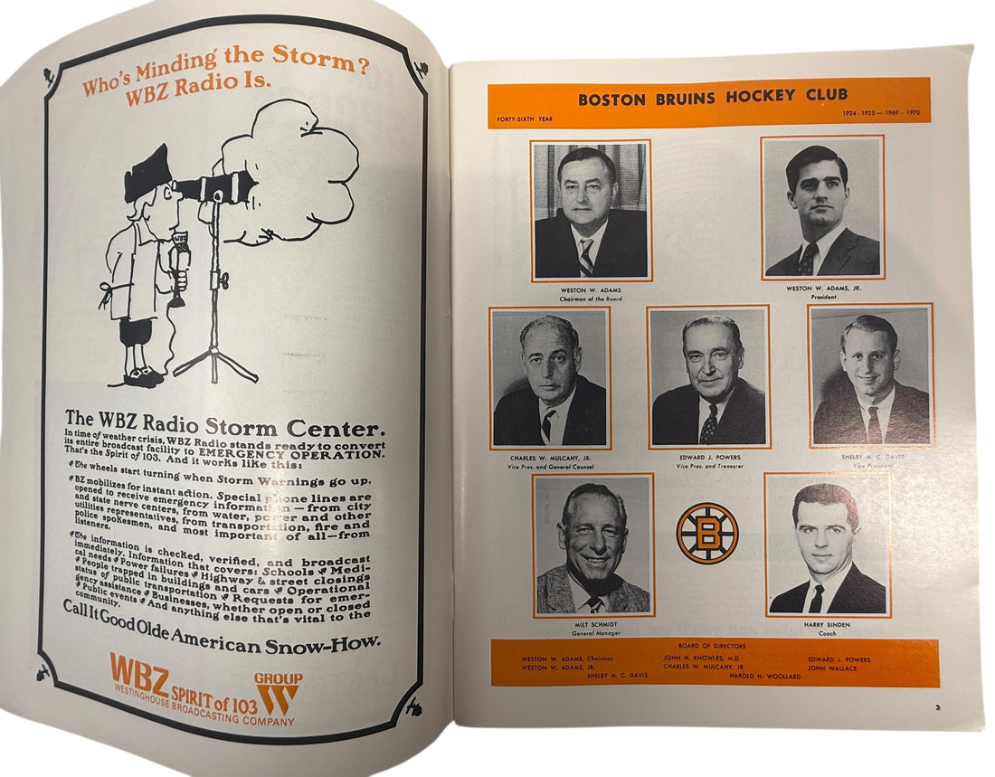 1970 Boston Bruins Stanley Cup Finals Program – Bobby Orr Era
