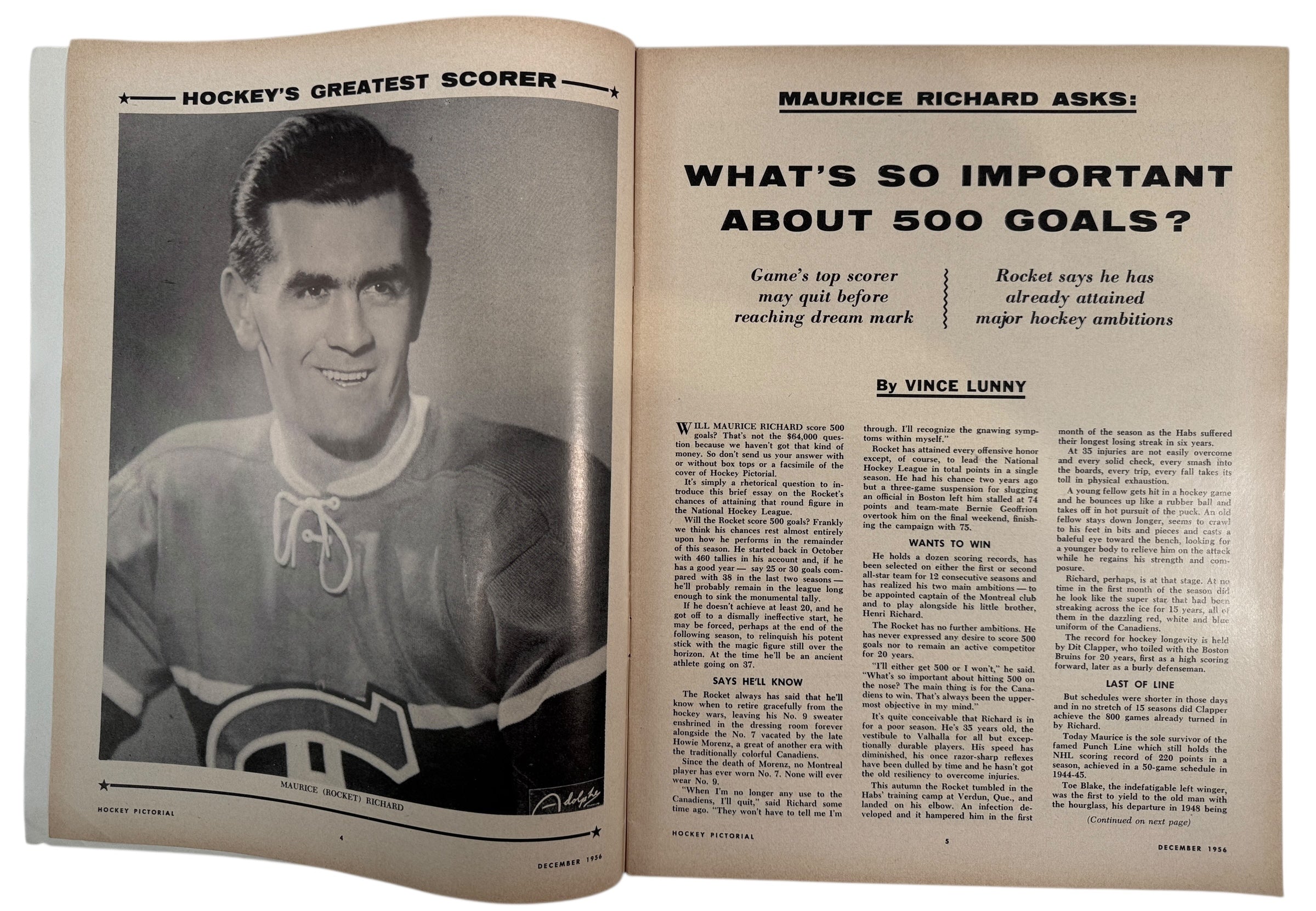 Collectible, 1956 Hockey Pictorial – Jean Béliveau Canadiens Cover