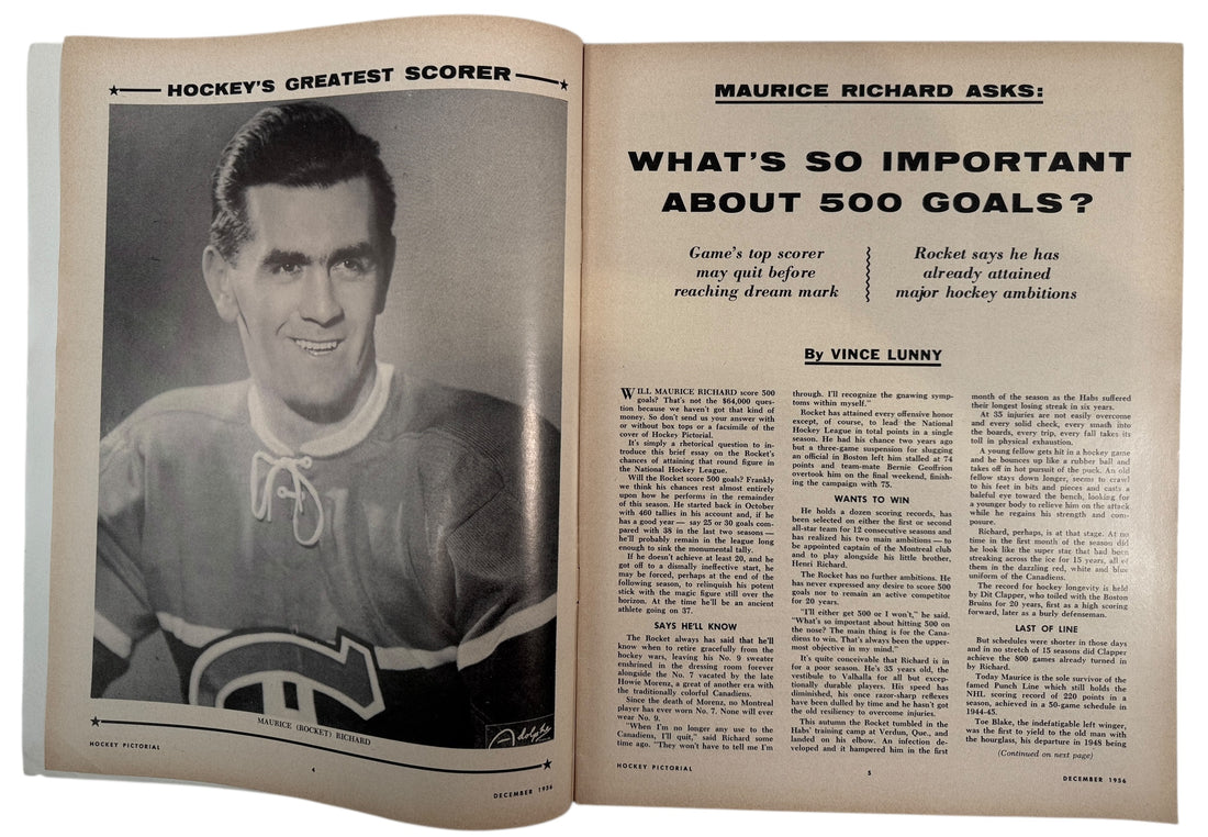 Collectible, 1956 Hockey Pictorial – Jean Béliveau Canadiens Cover