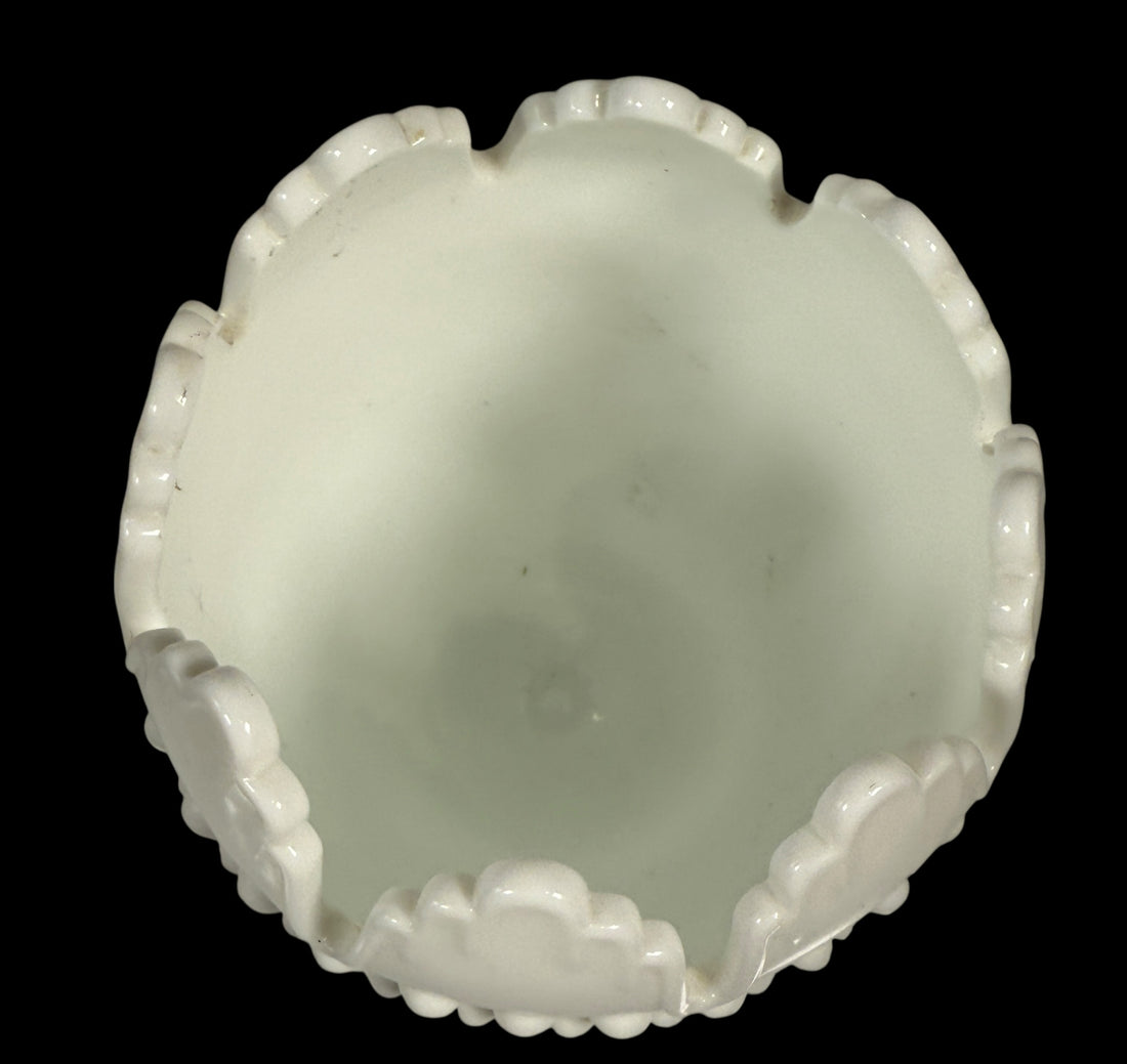 Vintage Fenton Milk Glass Hobnail Vase – 3 Toed, 8.5”