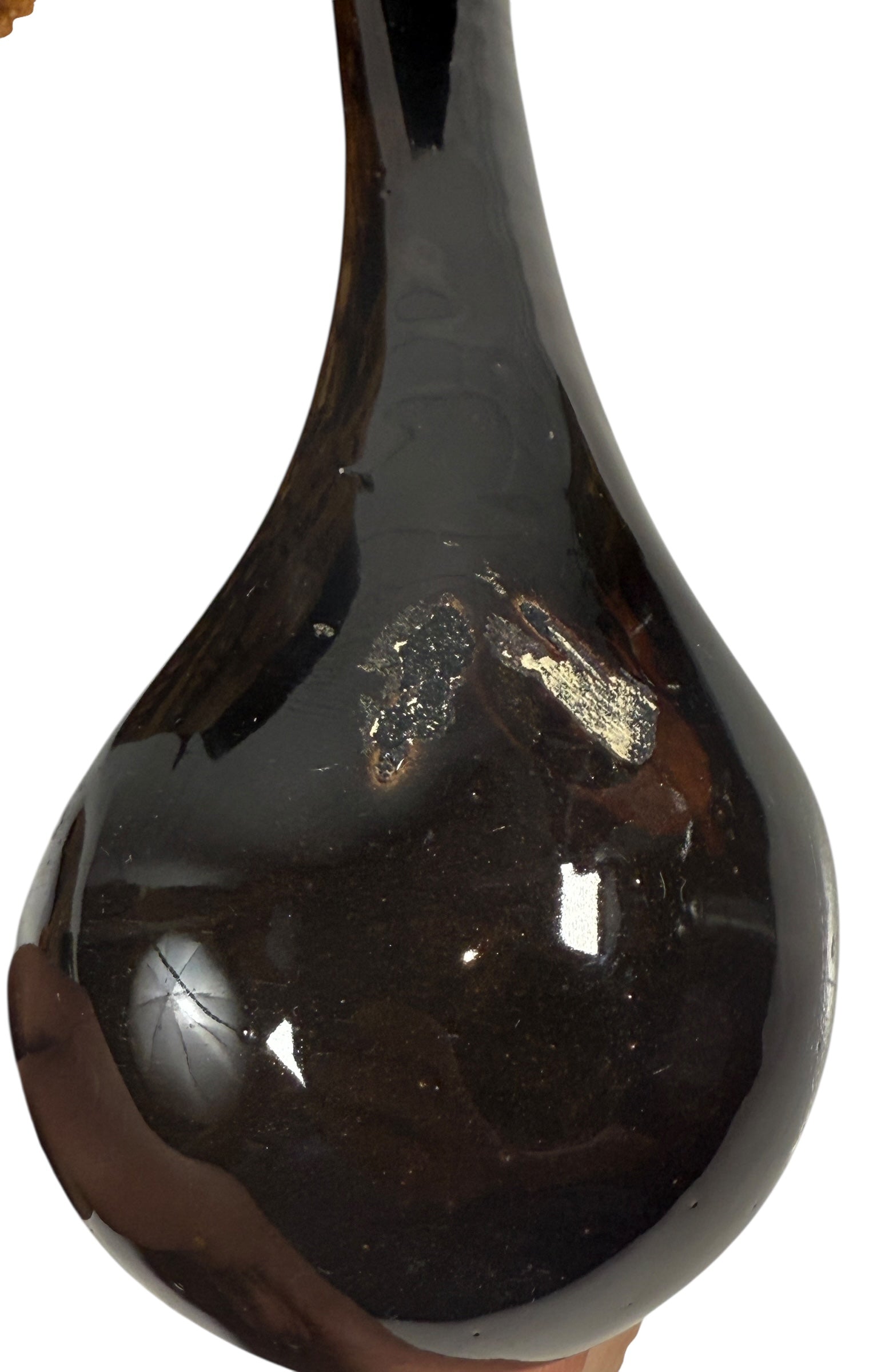 Artisan Pottery Bean Pot with Lid – Canadian Stoneware, Brown Drip Glaze, Marked 8630