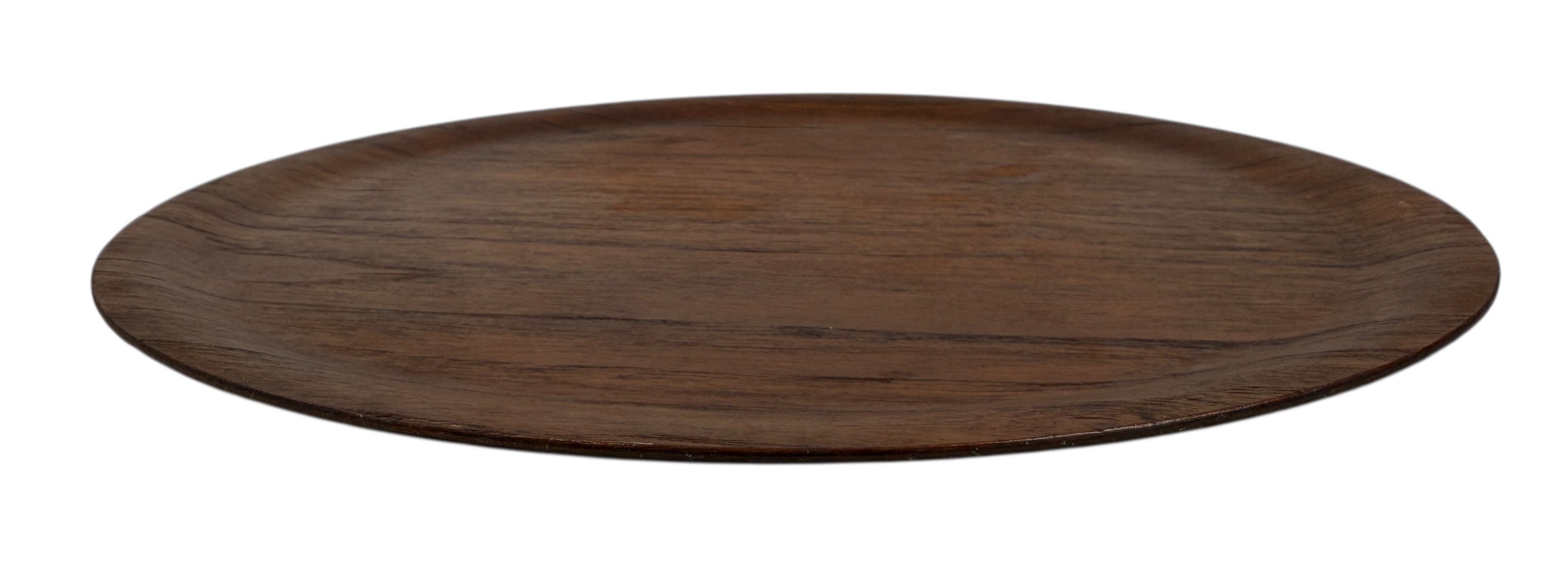 Plateau de service rond en teck danois du milieu du siècle – Fabriqué au Danemark