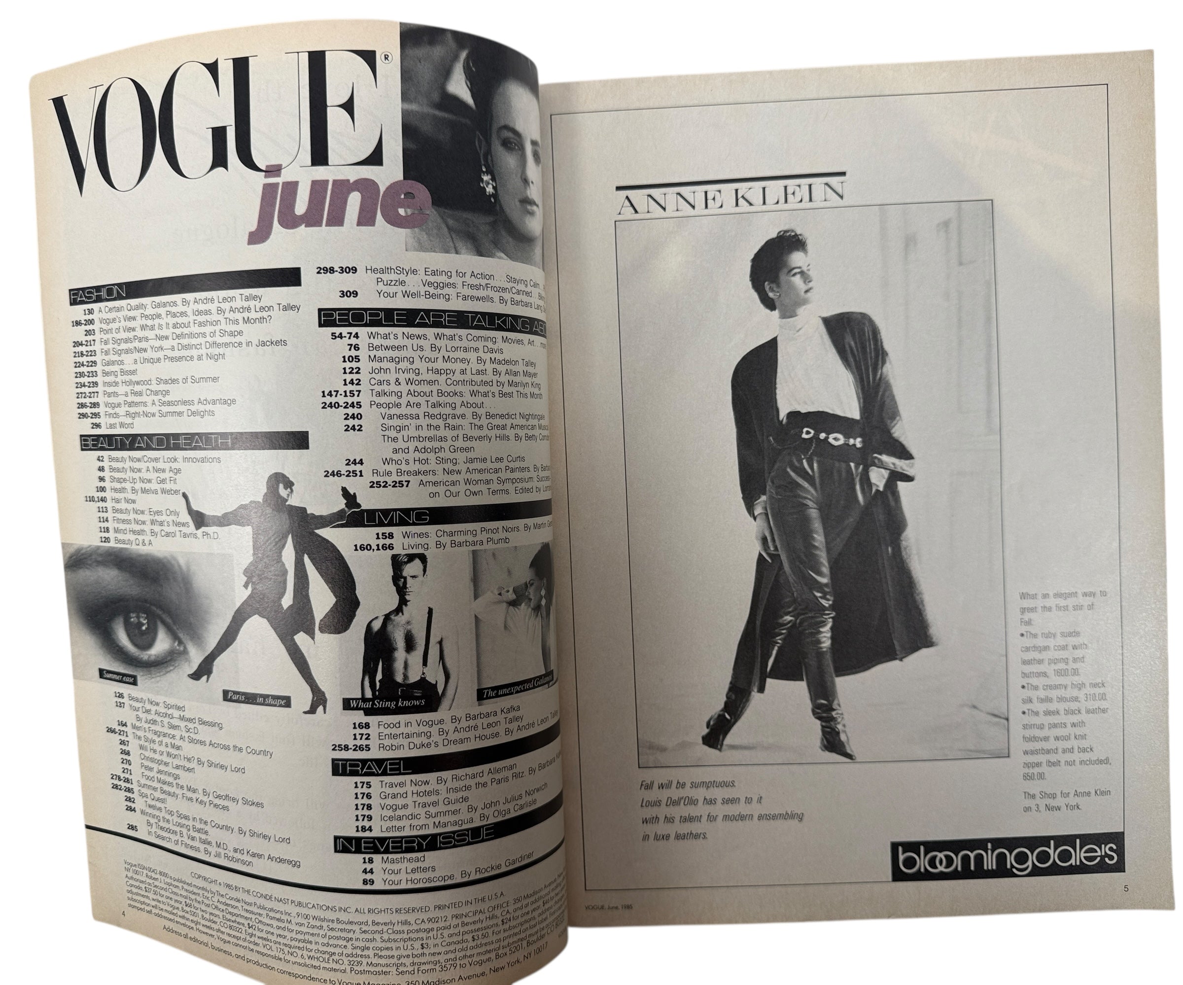 Vogue June 1985 ,Women & Success, “More Delight in Fashion” – Éco