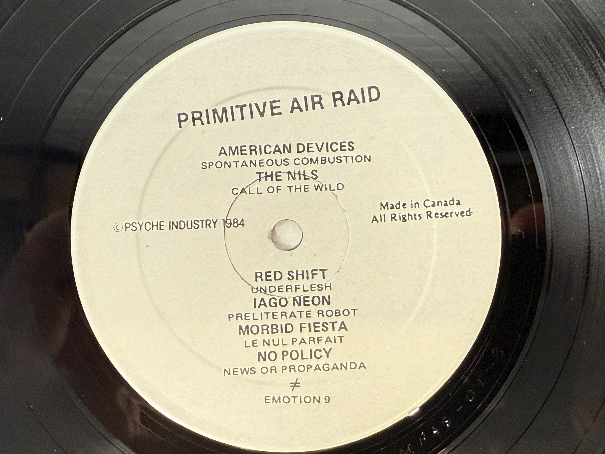Primitive Air-Raid – Montreal Punk Compilation 1984 LPm NM Album - NM Cover