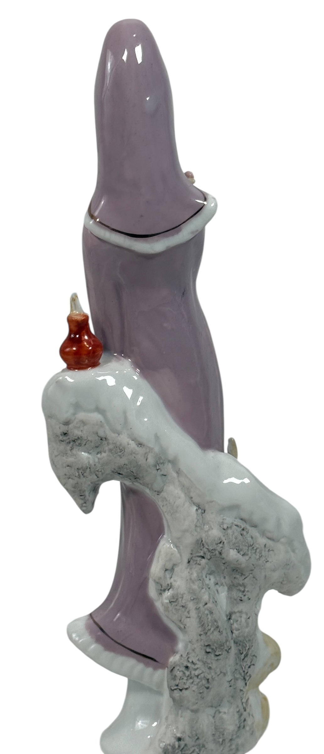 Vintage Chinese Export Guanyin Porcelain Figurine – Pastel Lavender Robe