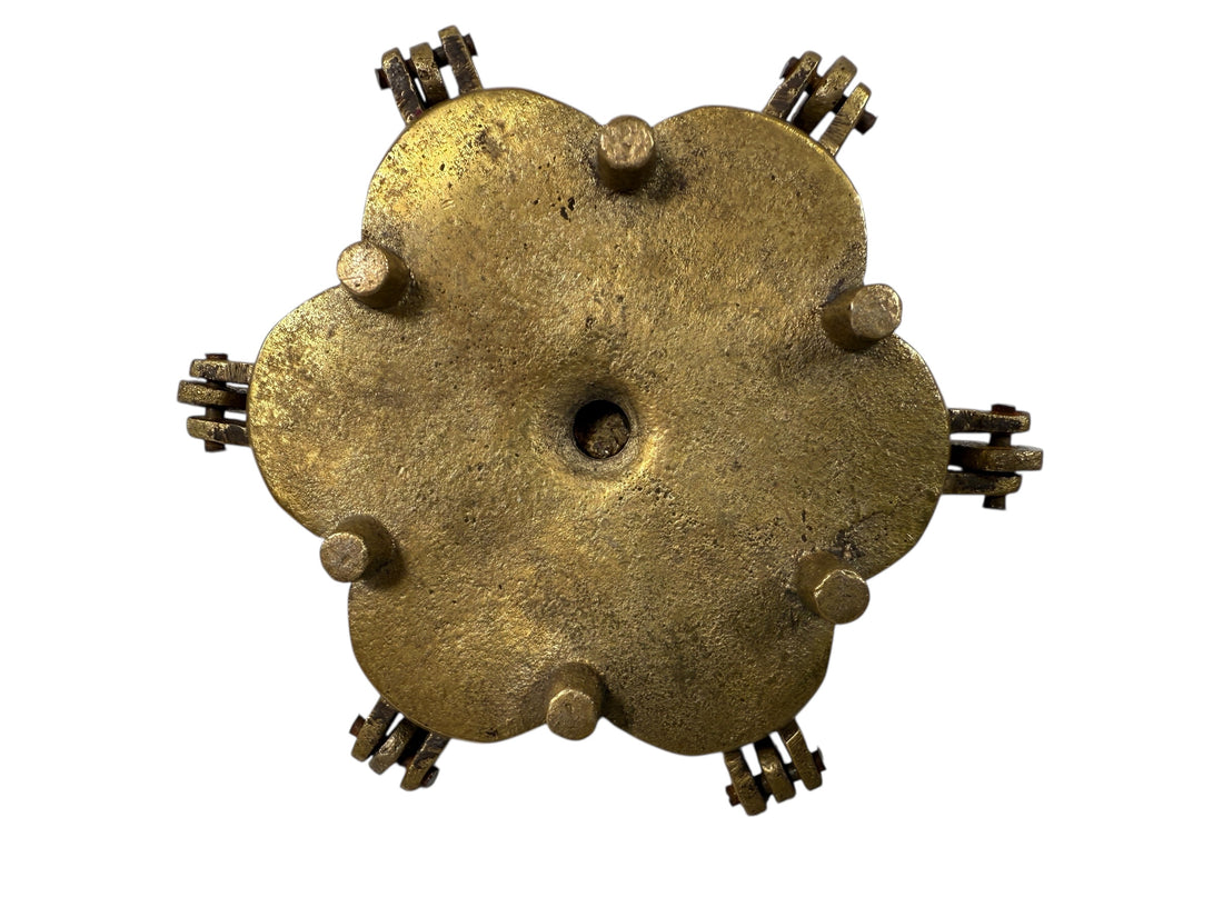 Vintage Indian Brass Folding Incense Burner – Six-Compartment Ganesha Lotus