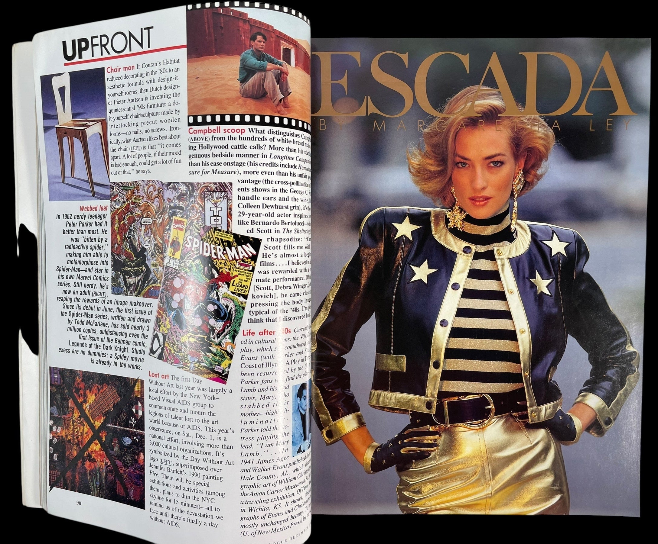 Vogue US December 1990 Original Vintage Fashion Magazine Elaine Irwin