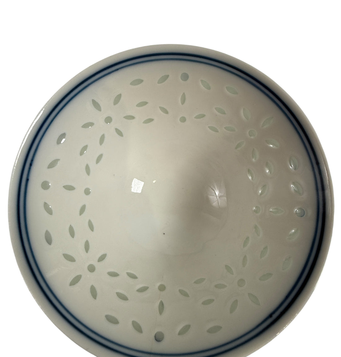 Ensemble de tasses à riz et à saké en porcelaine japonaise – Motif pétales bleus réticulés (7 pièces)